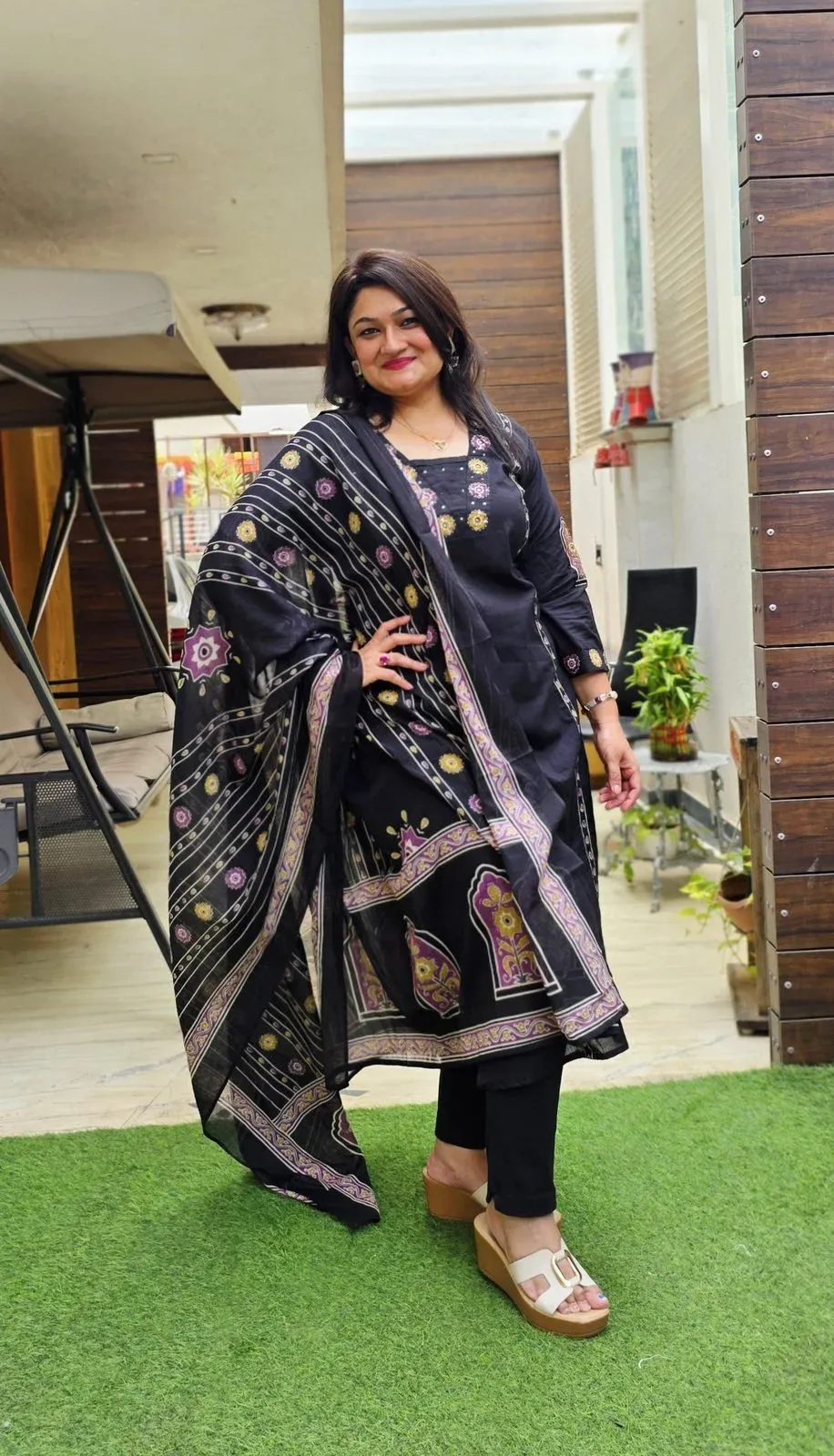 Black Cotton Designer Dress, photo 3