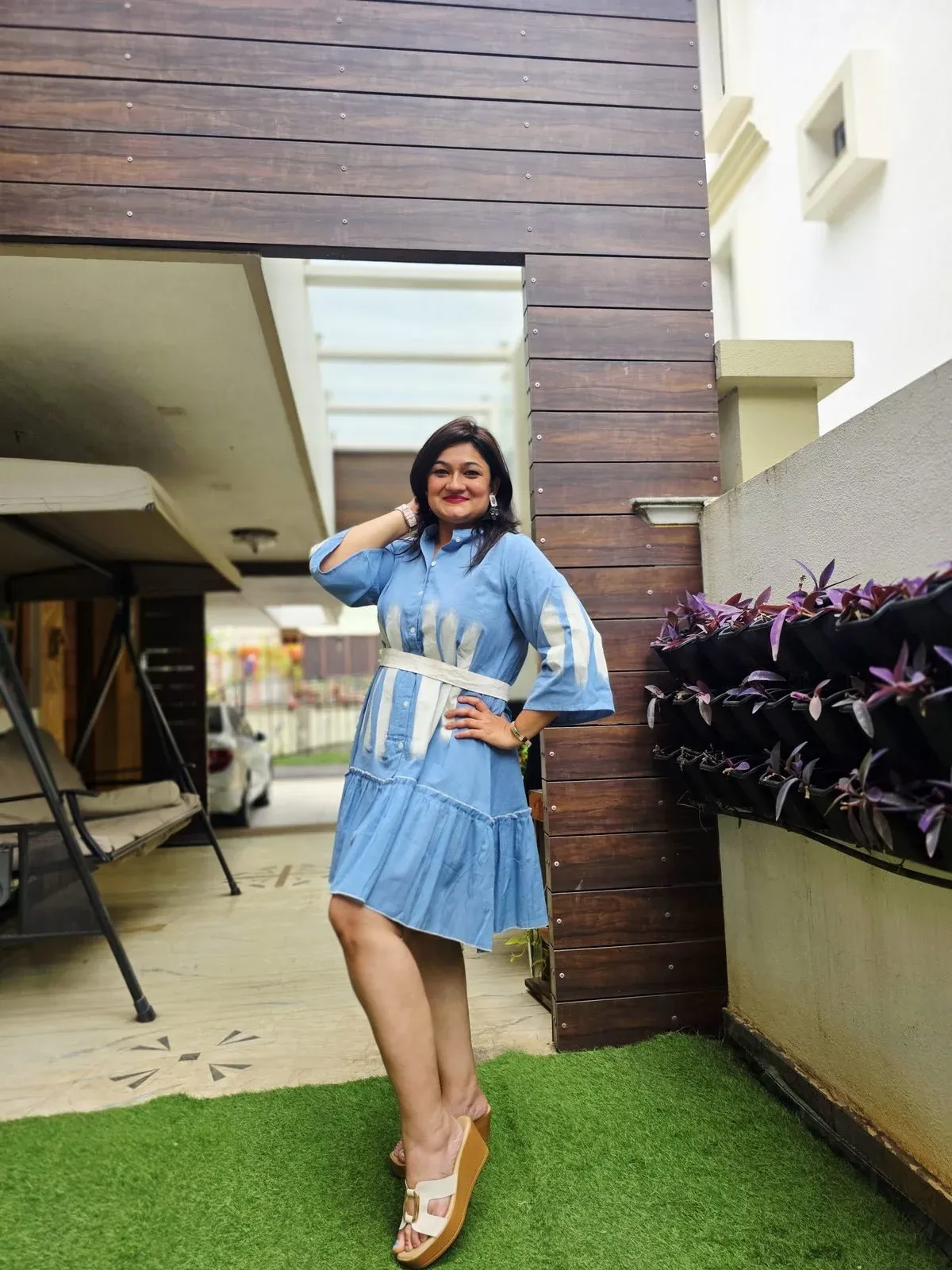 Blue Cotton Designer Dress, photo 4