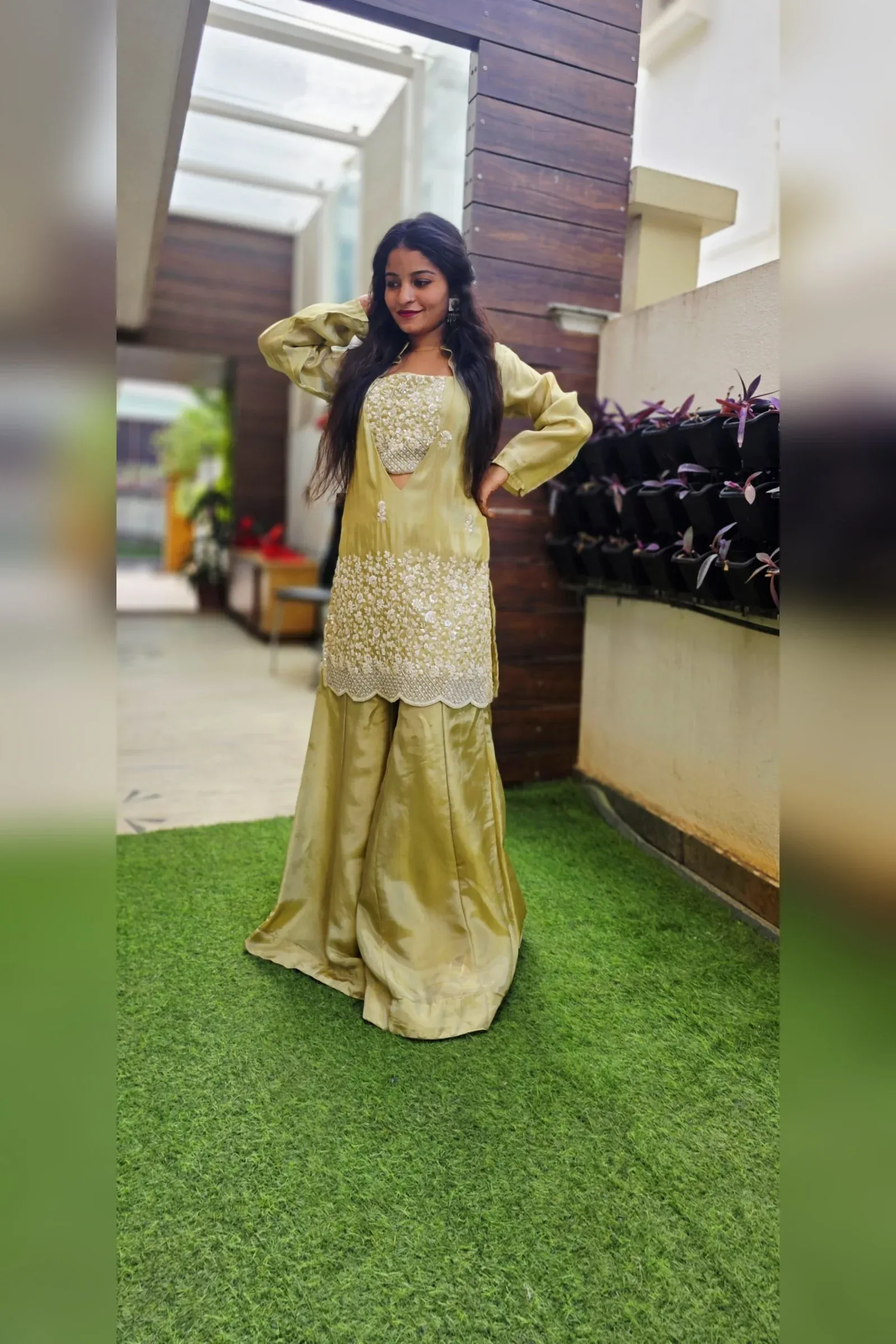 Pista Shimmer Embroidered Sharara Set, photo 3
