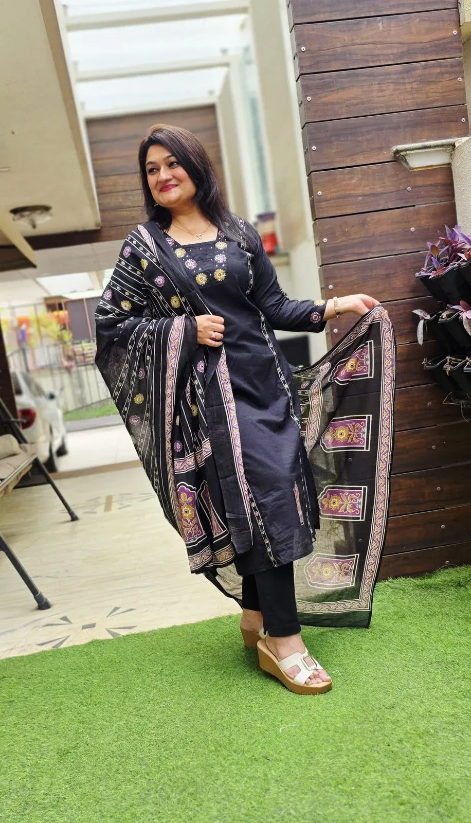 Black Cotton Designer Dress, photo 2