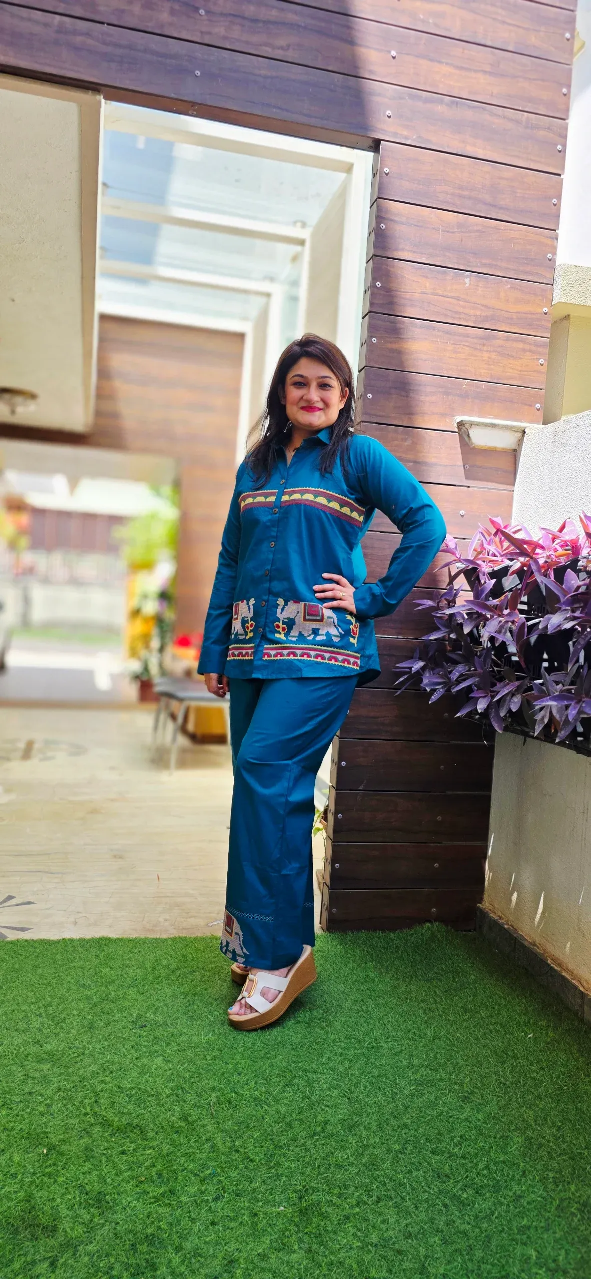 Blue Chic Co-ord with Elephants