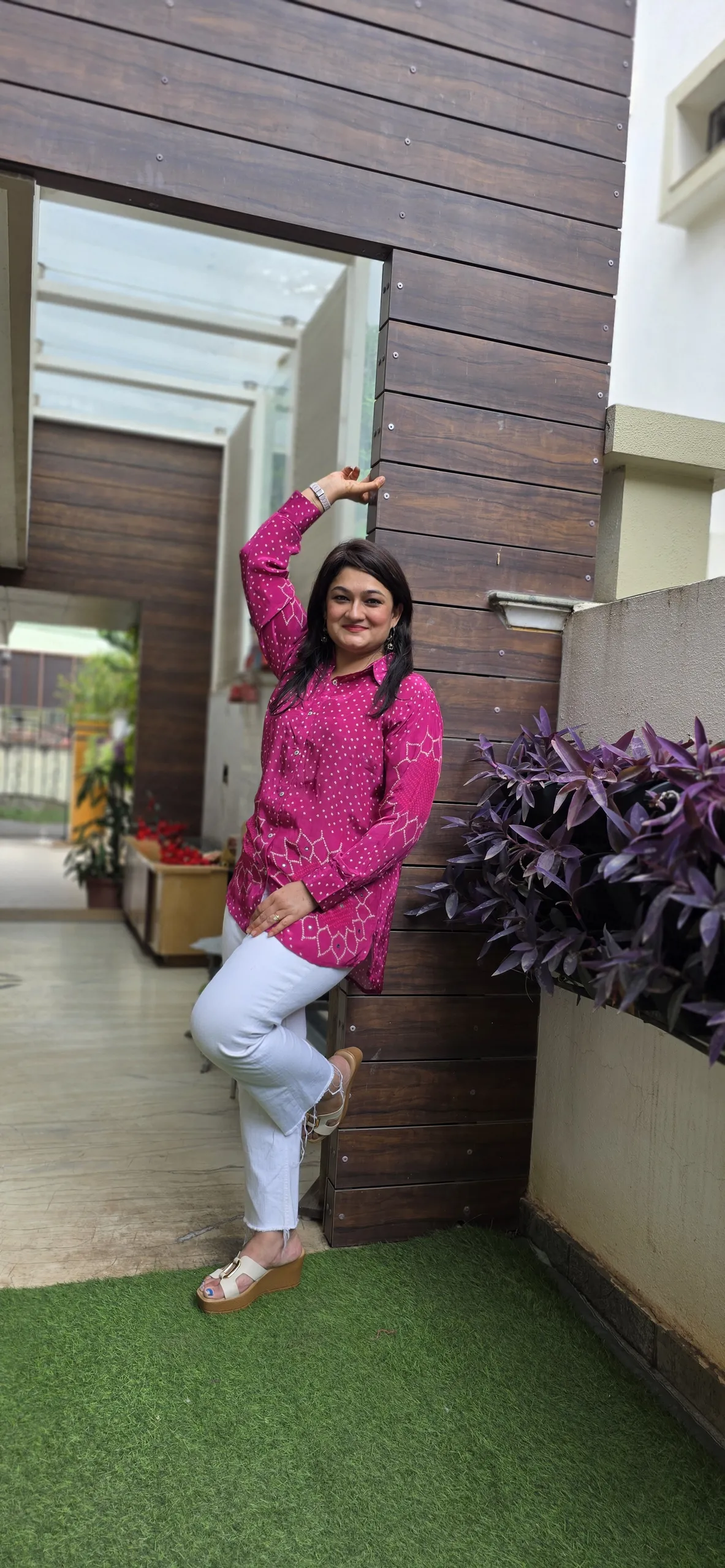 Pink Bandhej Shirt