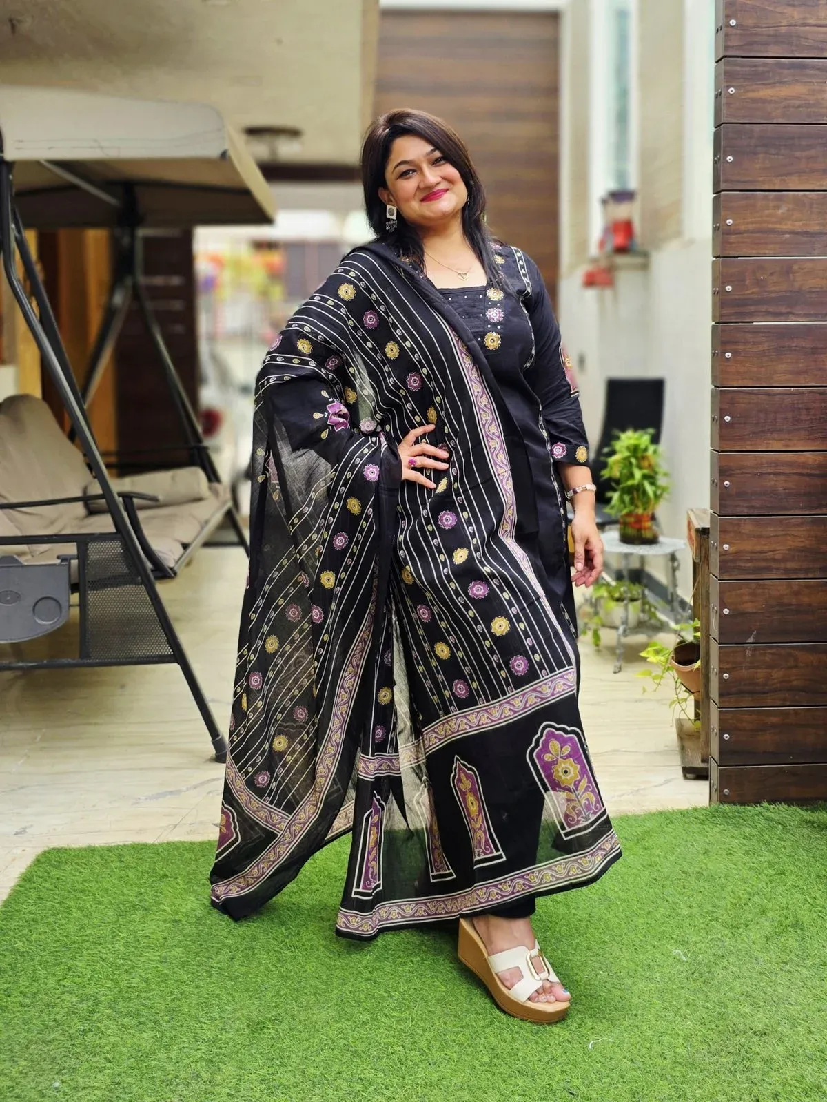 Black Cotton Designer Dress, photo 4