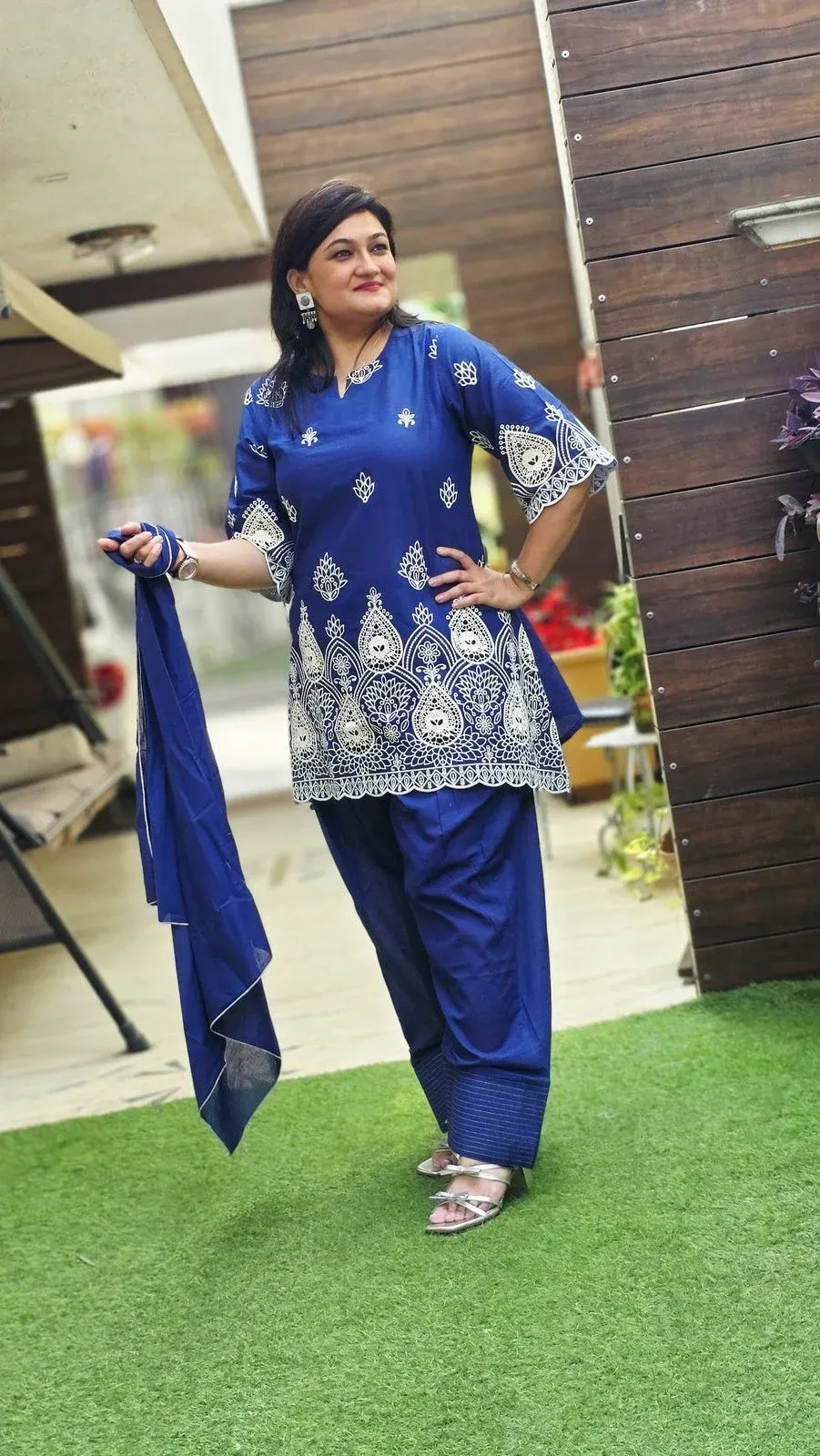Blue Cotton Designer Dress, photo 4