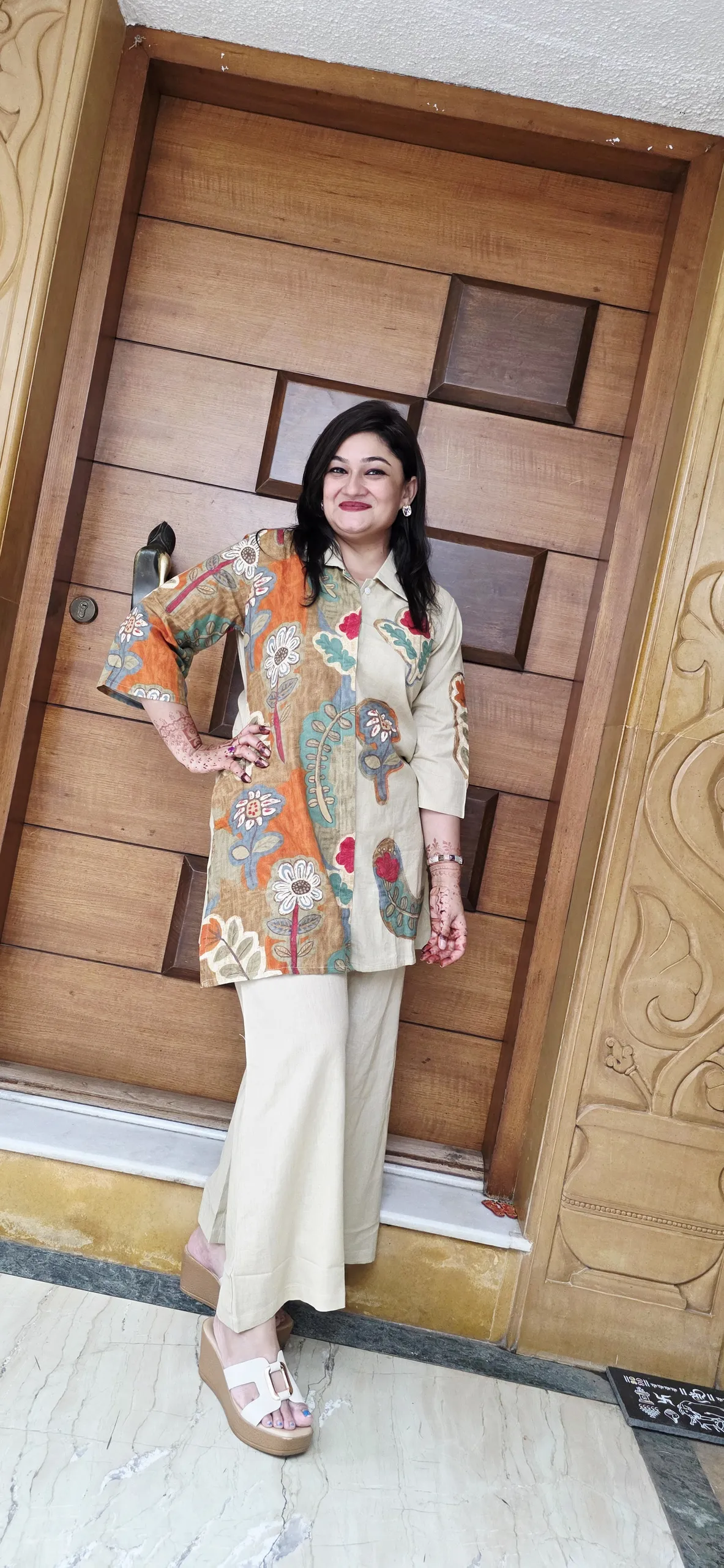 Beige Abstract Print Co-ord Set, photo 2