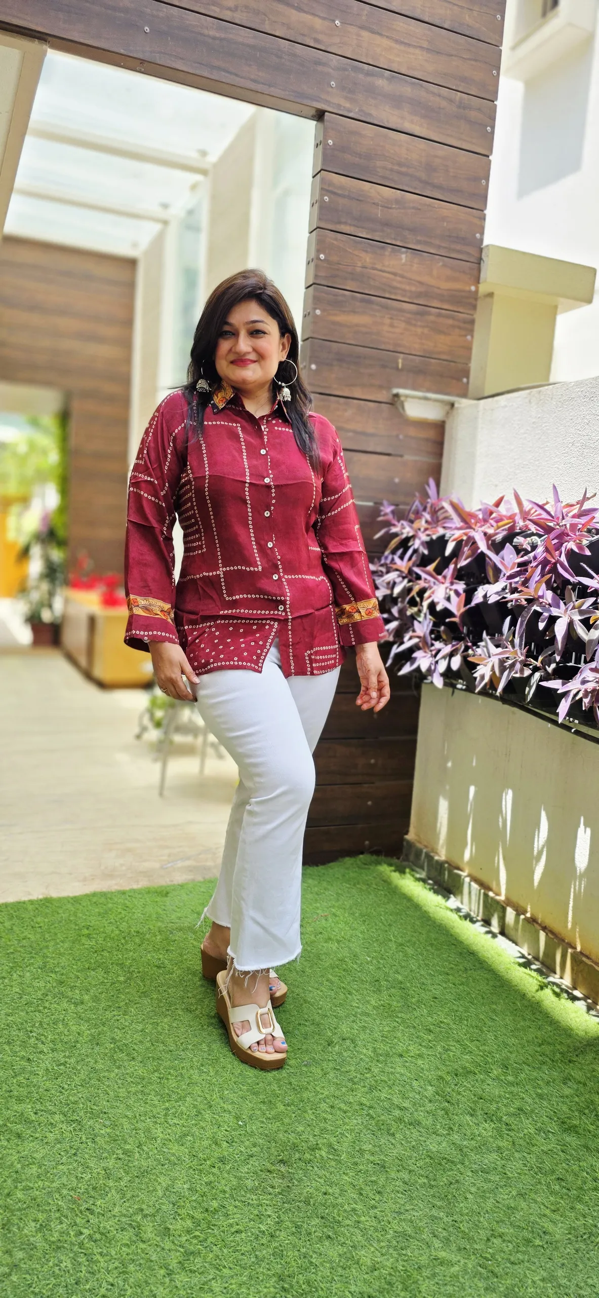 Maroon Back Printed Shirt