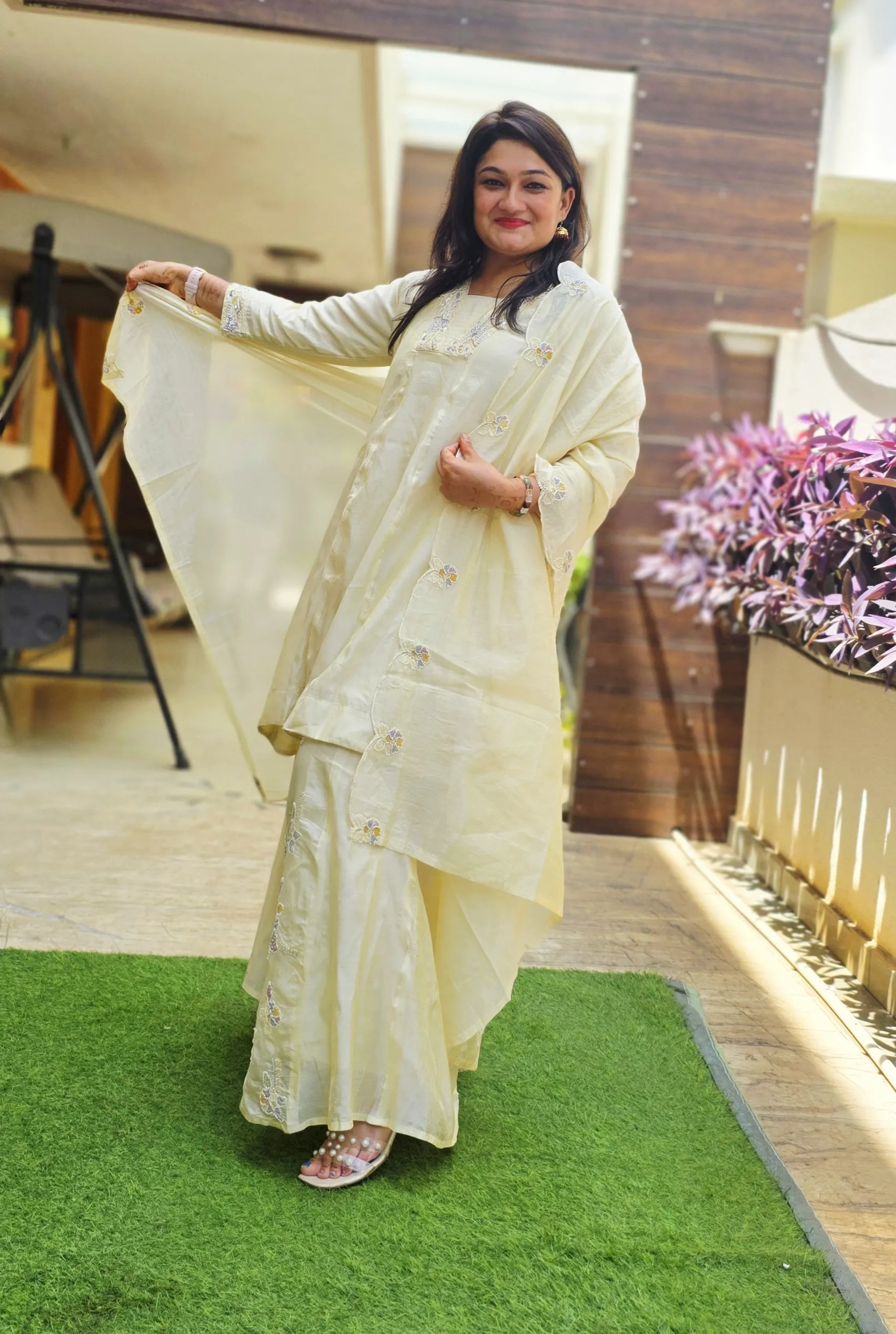 Butter Yellow Elegant Indo-fusion Dress