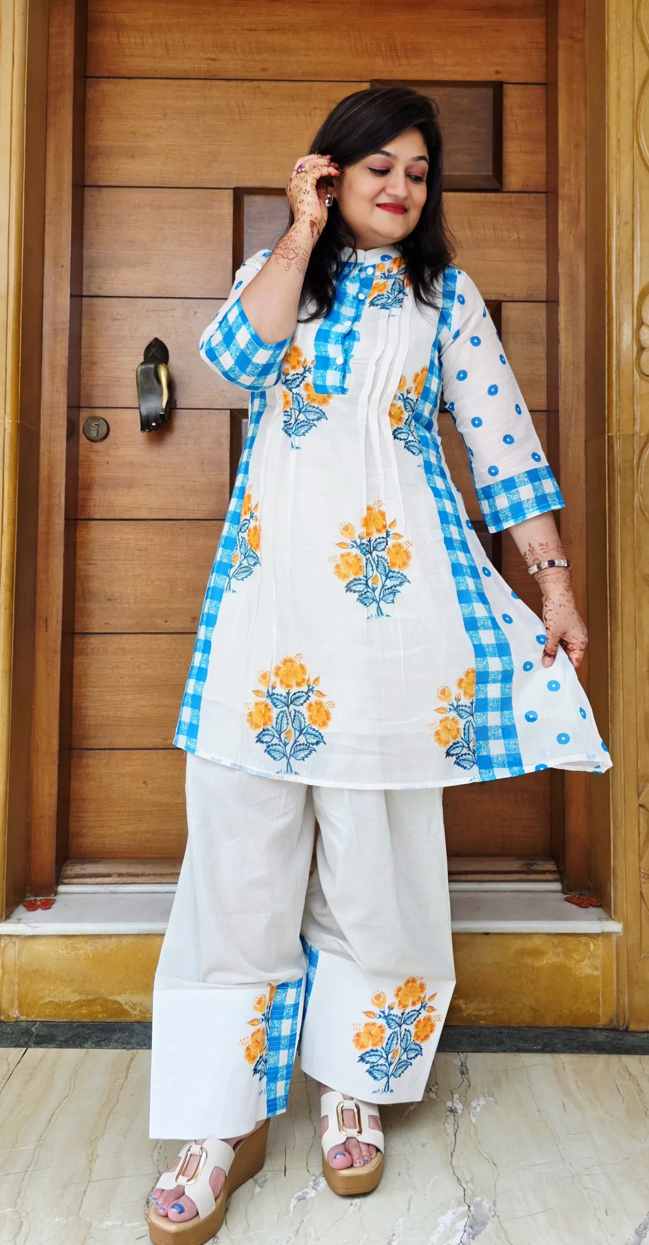 Gulmohar Floral Blue Co-ord Set, photo 3