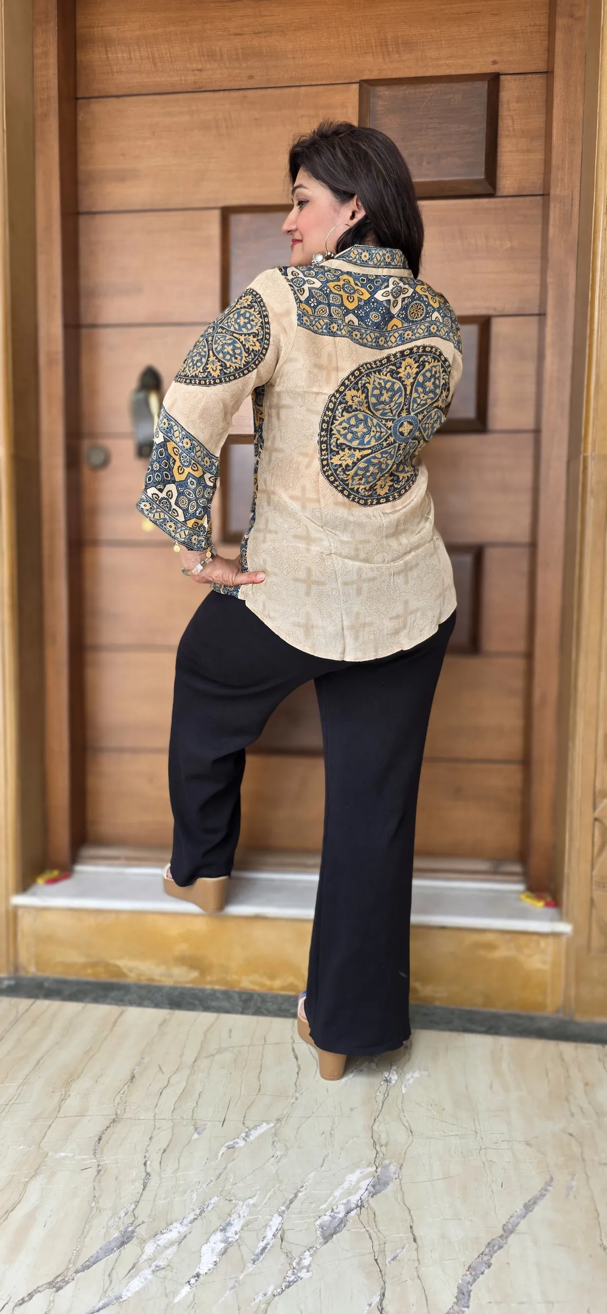 Blue Beige Back Printed Shirt, photo 5
