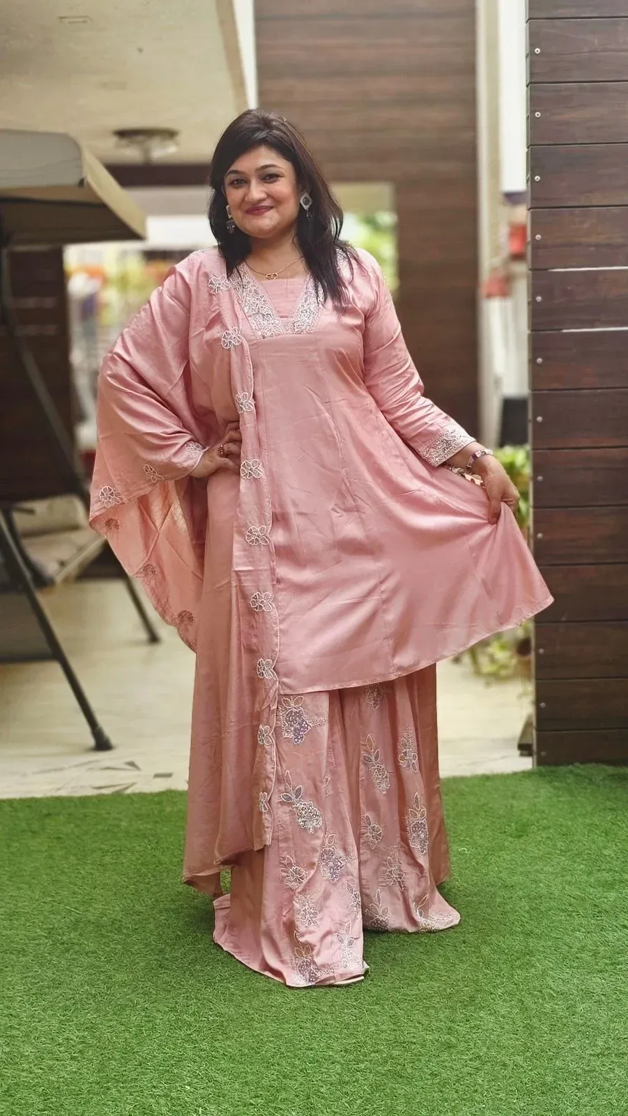 Pink Mul Chanderi Designer Dress, photo 4
