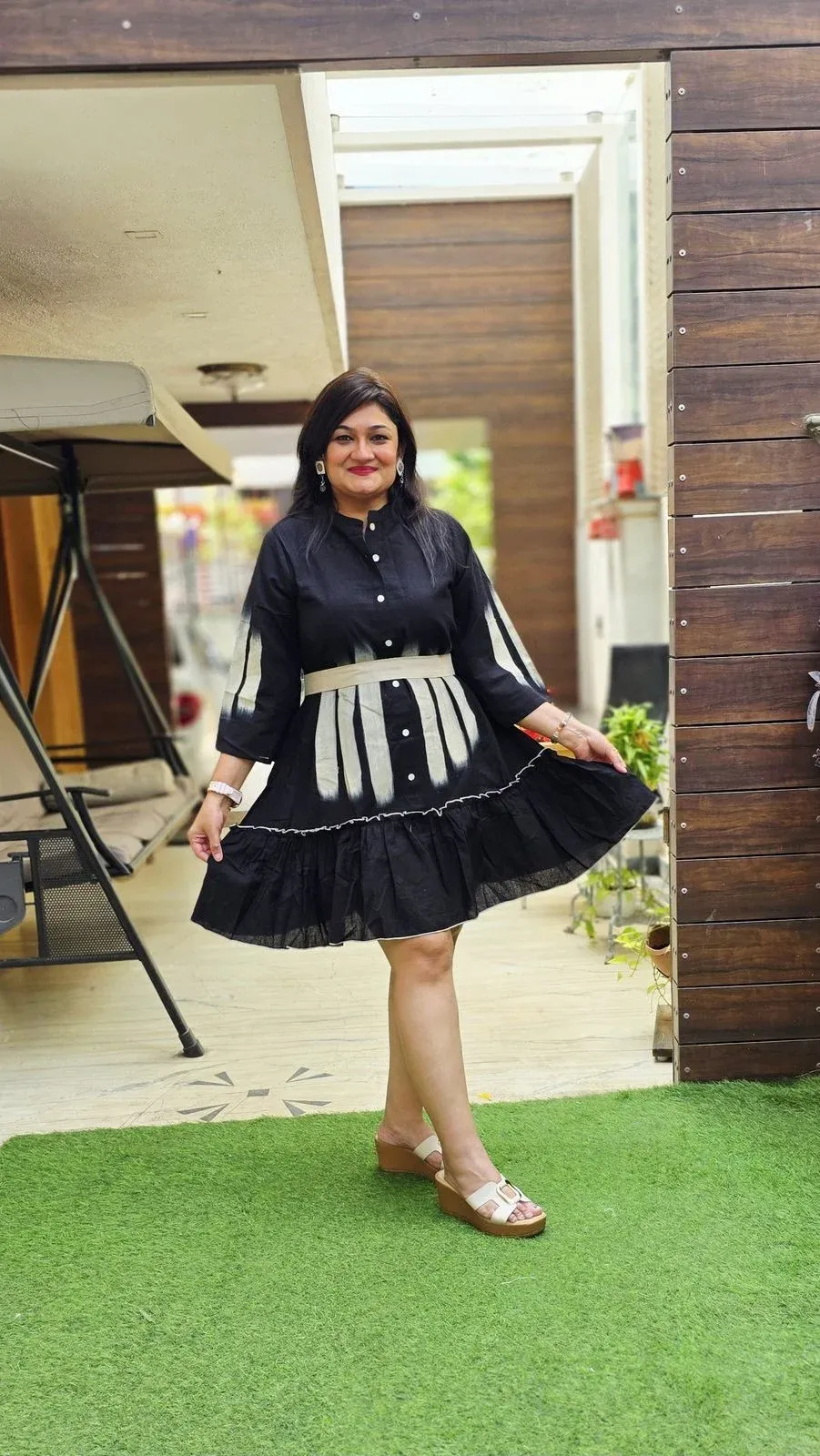Black Cotton Designer Dress, photo 3