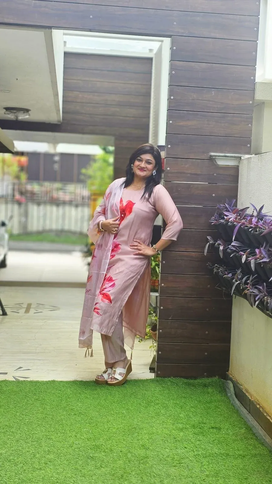Pink Mul Chanderi Designer Dress, photo 2