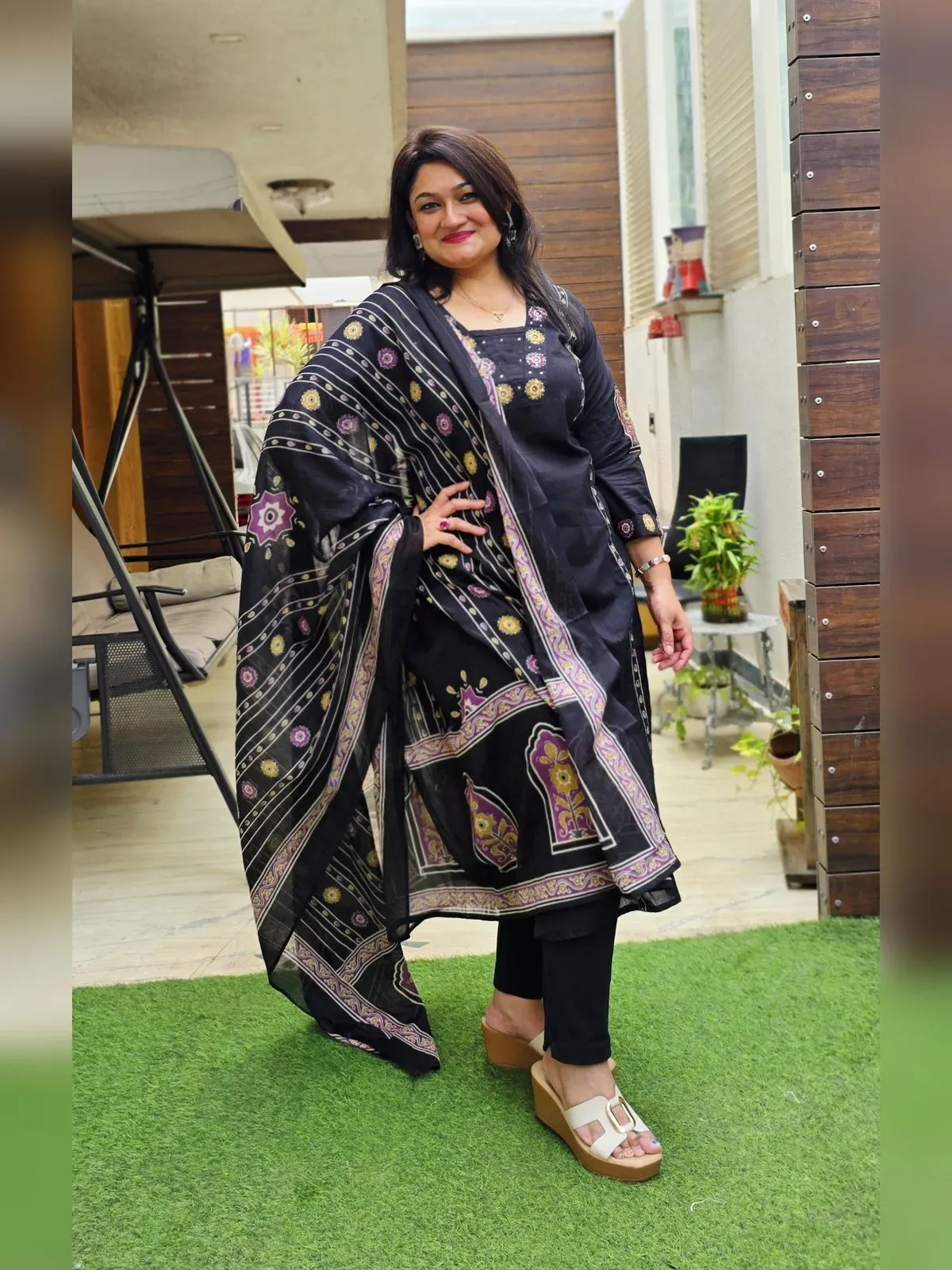 Black Cotton Designer Dress, photo 3