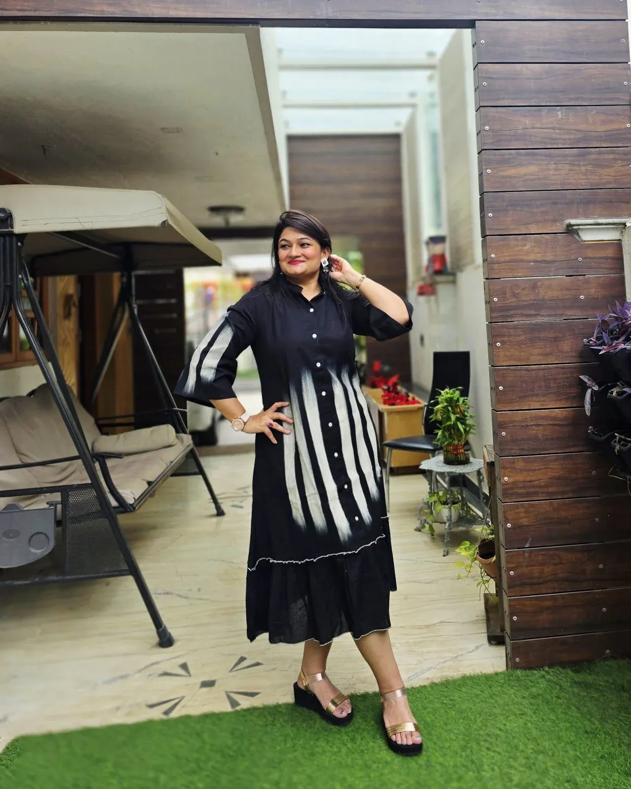 Black Cotton Long Dress