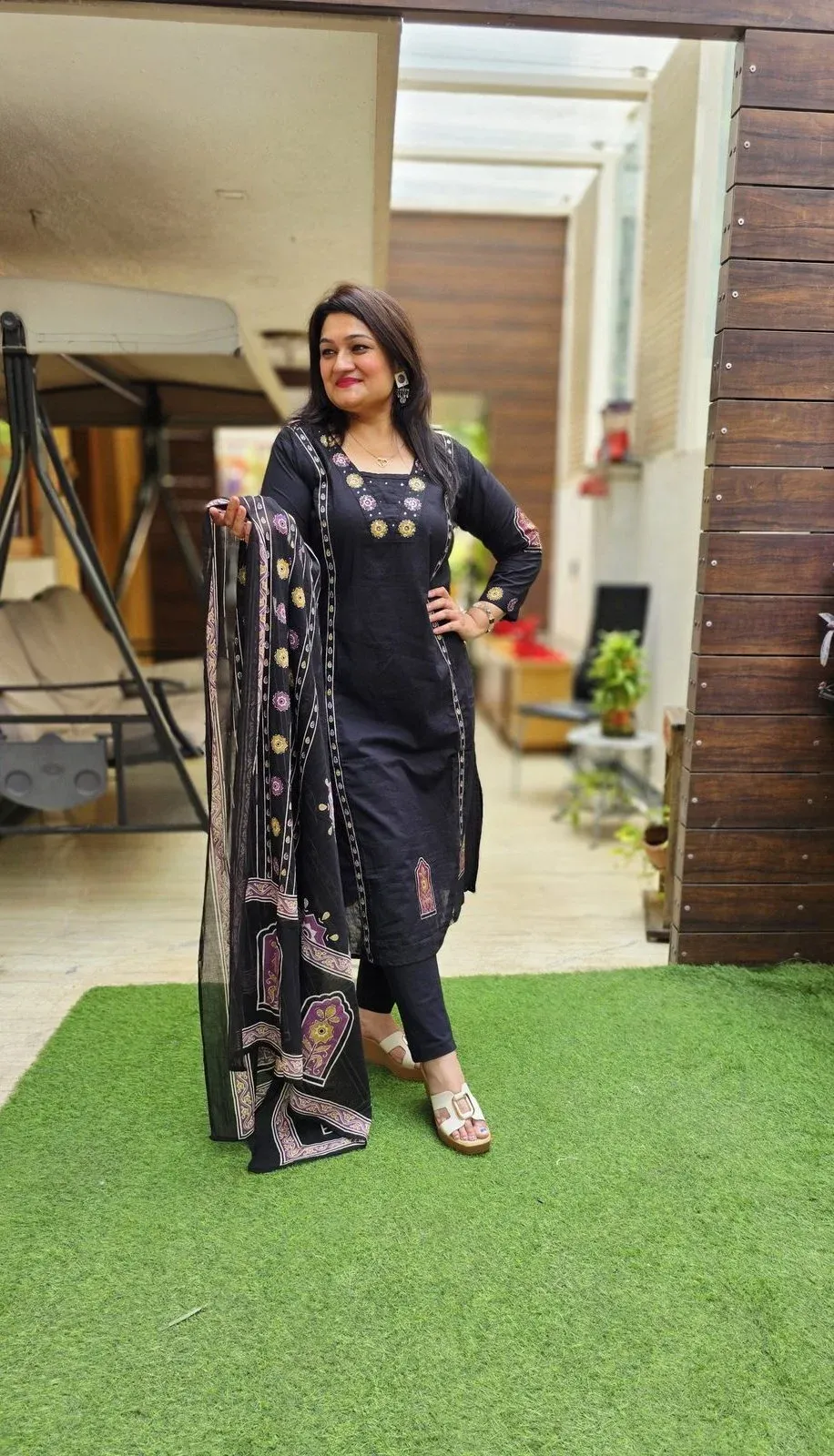 Black Cotton Designer Dress, photo 5