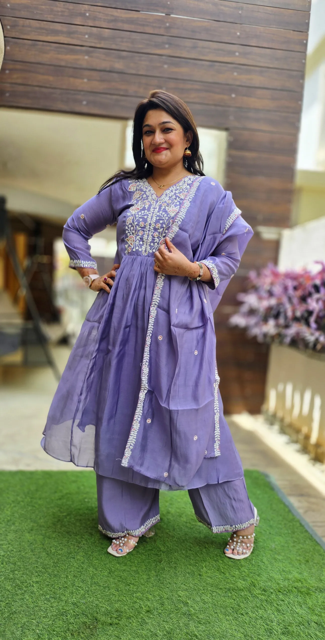Lilac Festive Dress with Handwork, photo 5