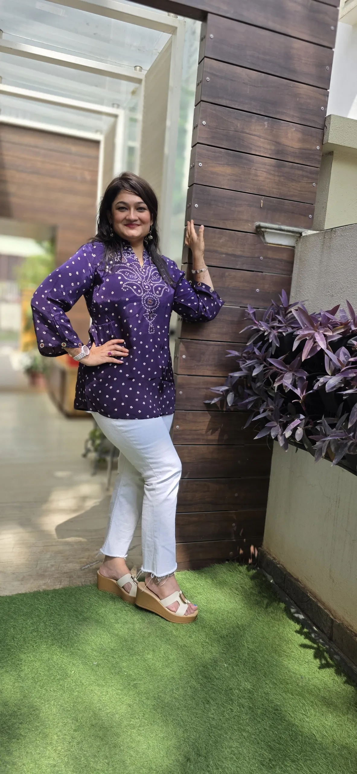 Purple Bandhej Shirt, photo 3