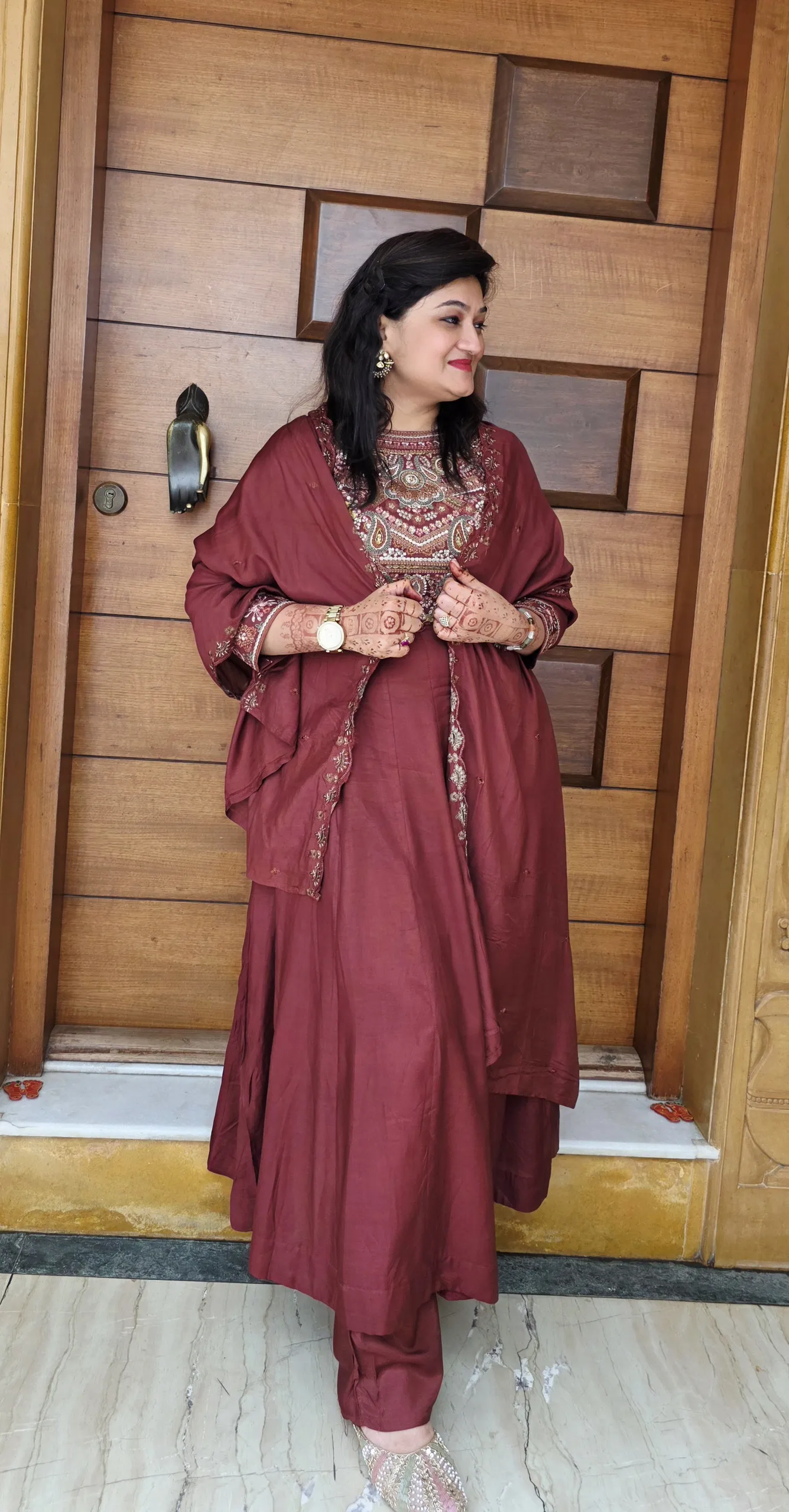 Rust A-line Heavy Work Festive Dress, photo 4