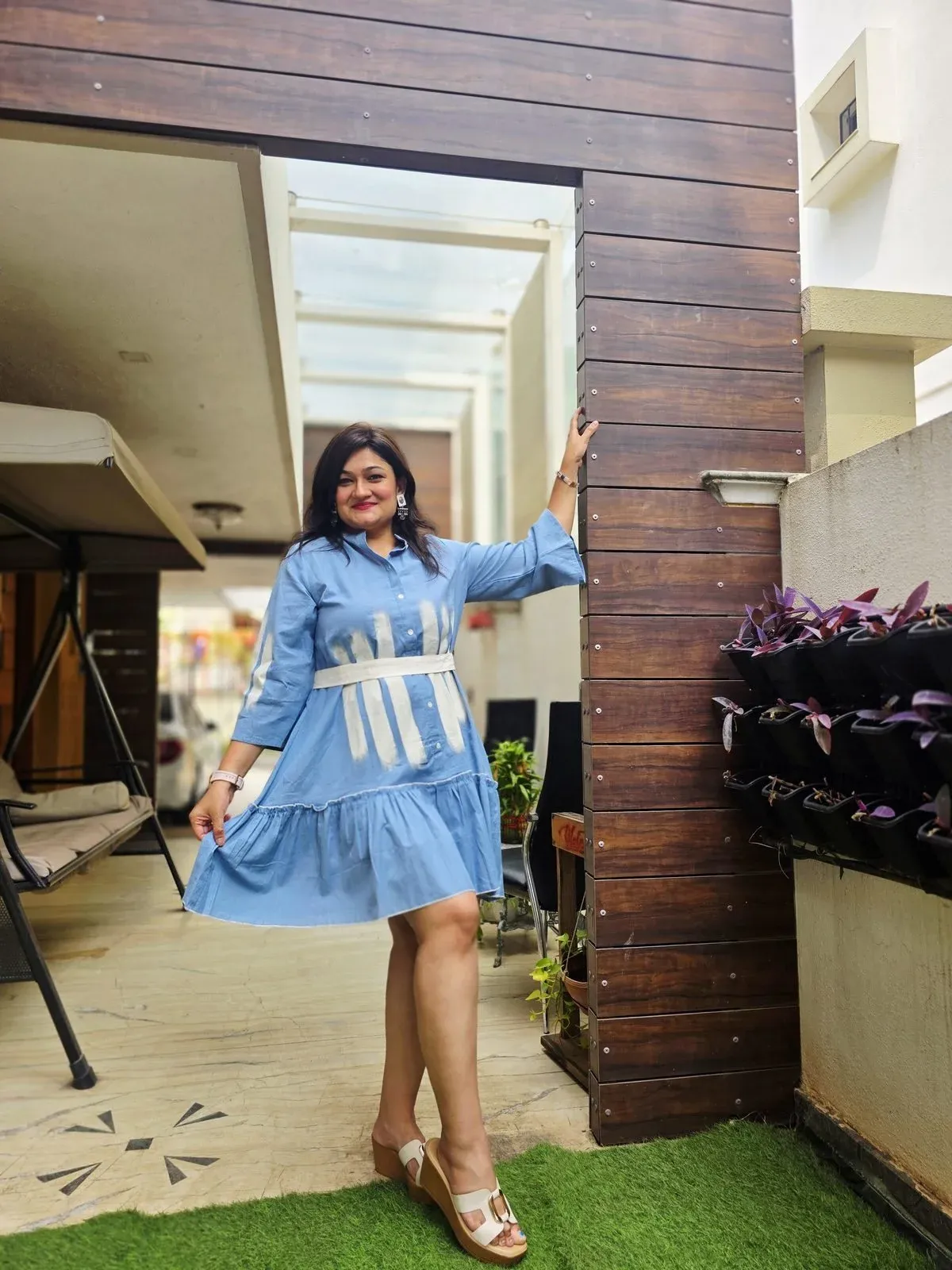 Blue Cotton Designer Dress, photo 2