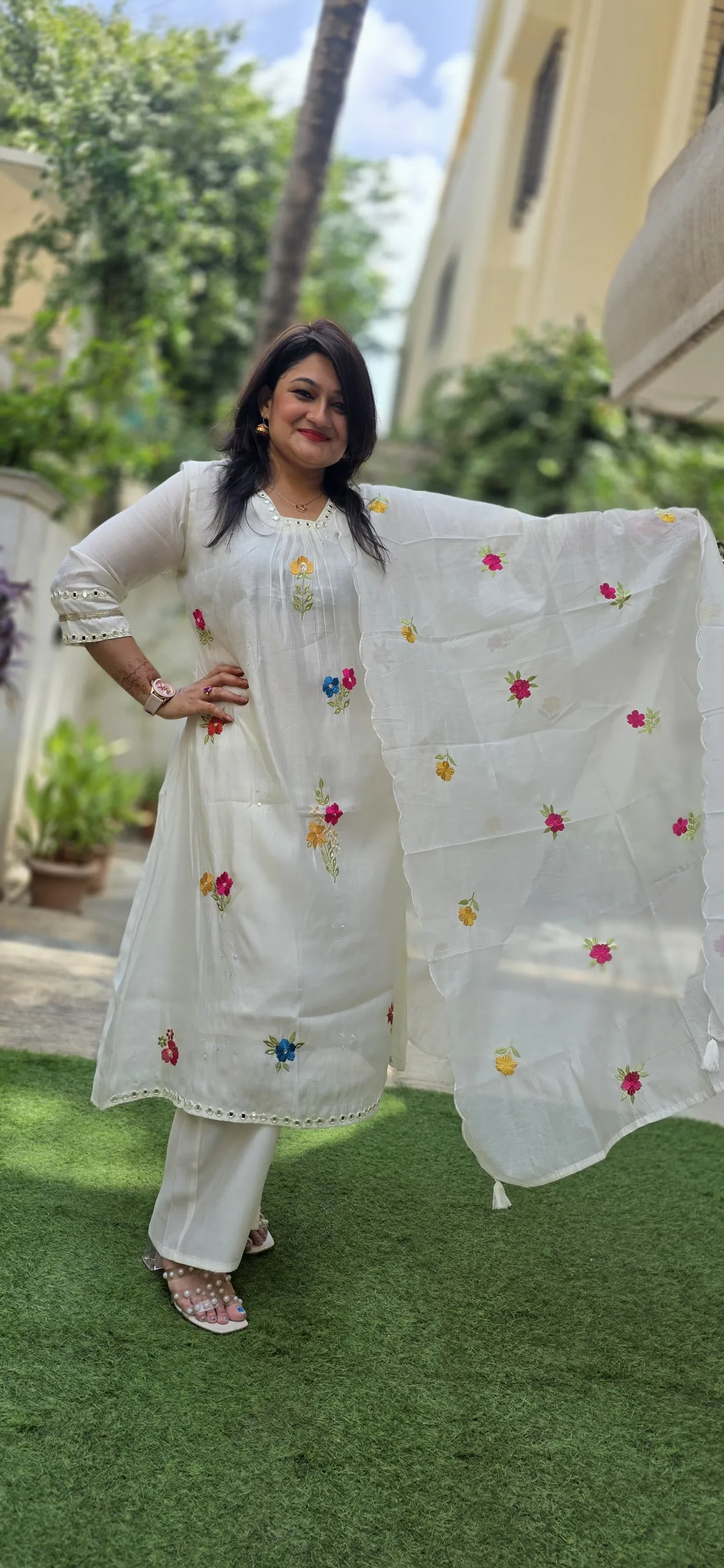 White Elegant A-line Dress, photo 4