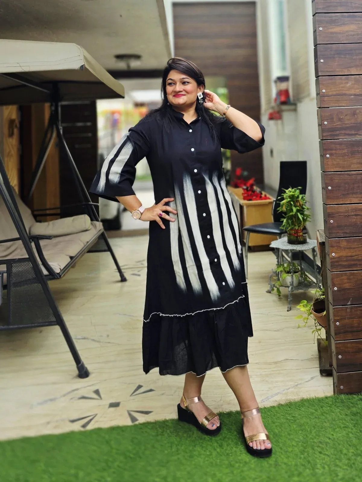 Black Cotton Long Dress
