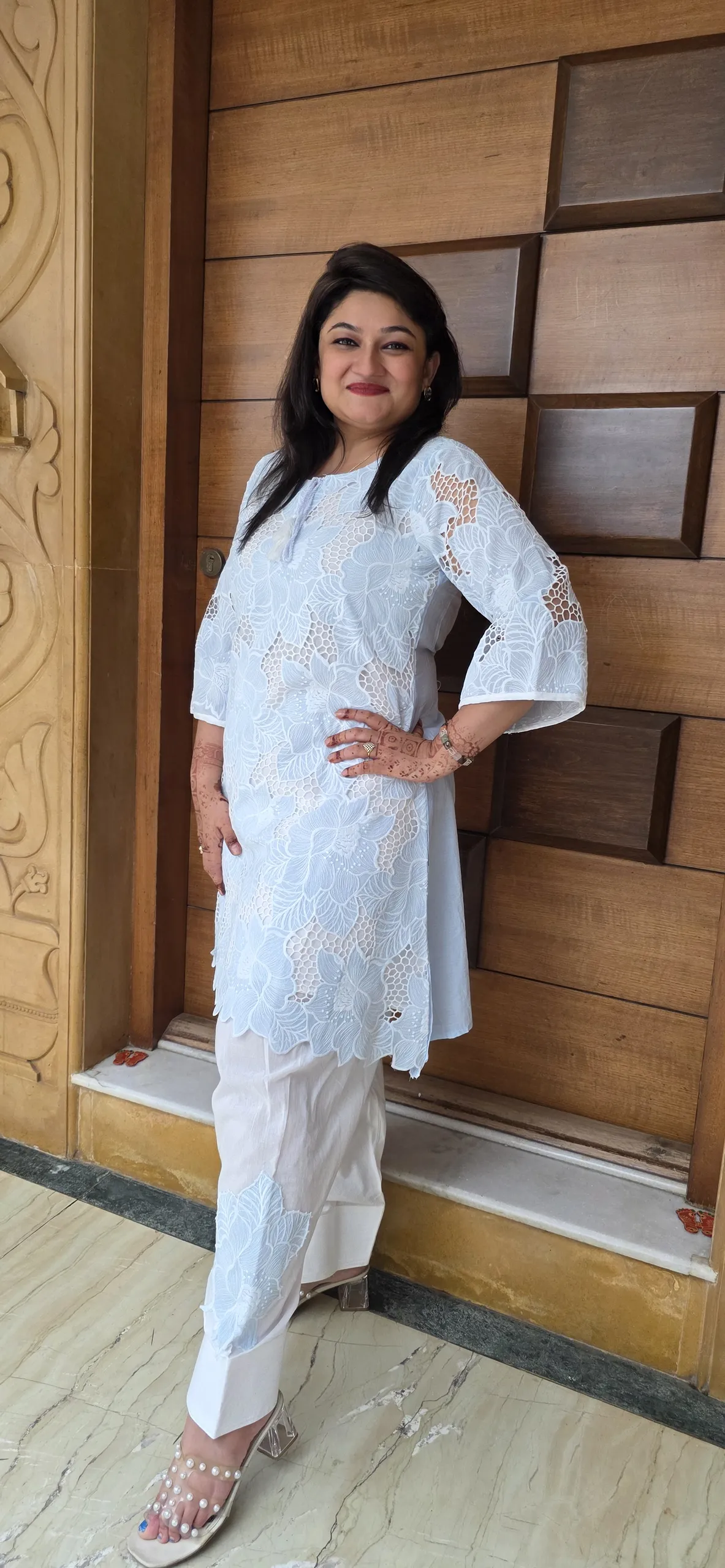 Powder Blue Chikankari Co-ord Set, photo 3