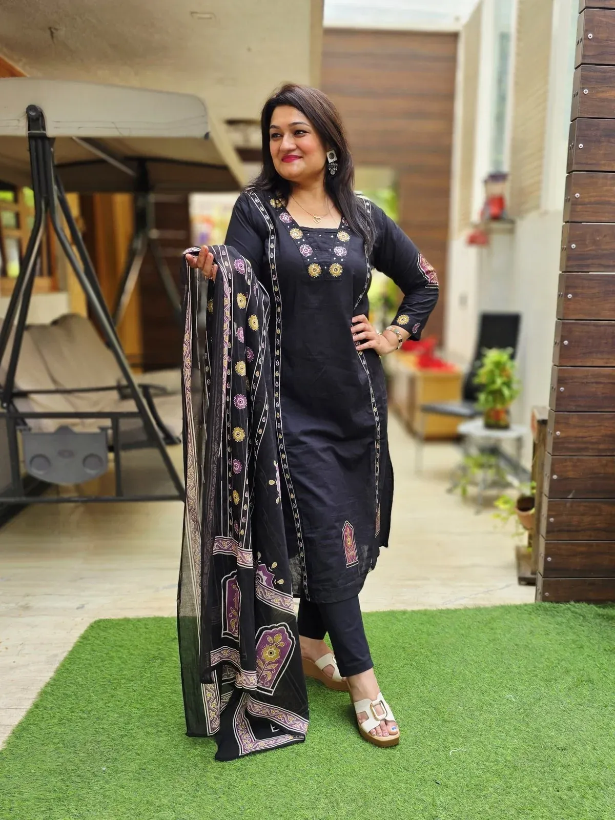 Black Cotton Designer Dress, photo 5