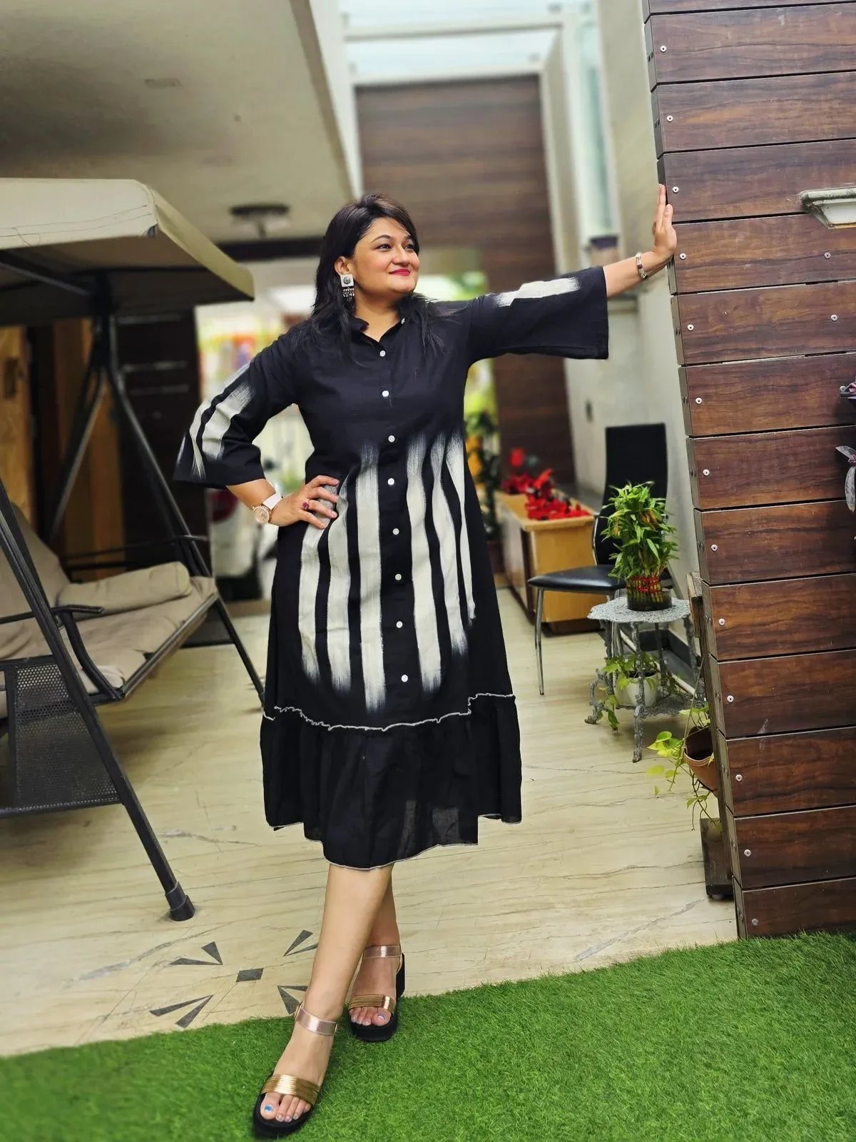Black Cotton Long Dress, photo 2