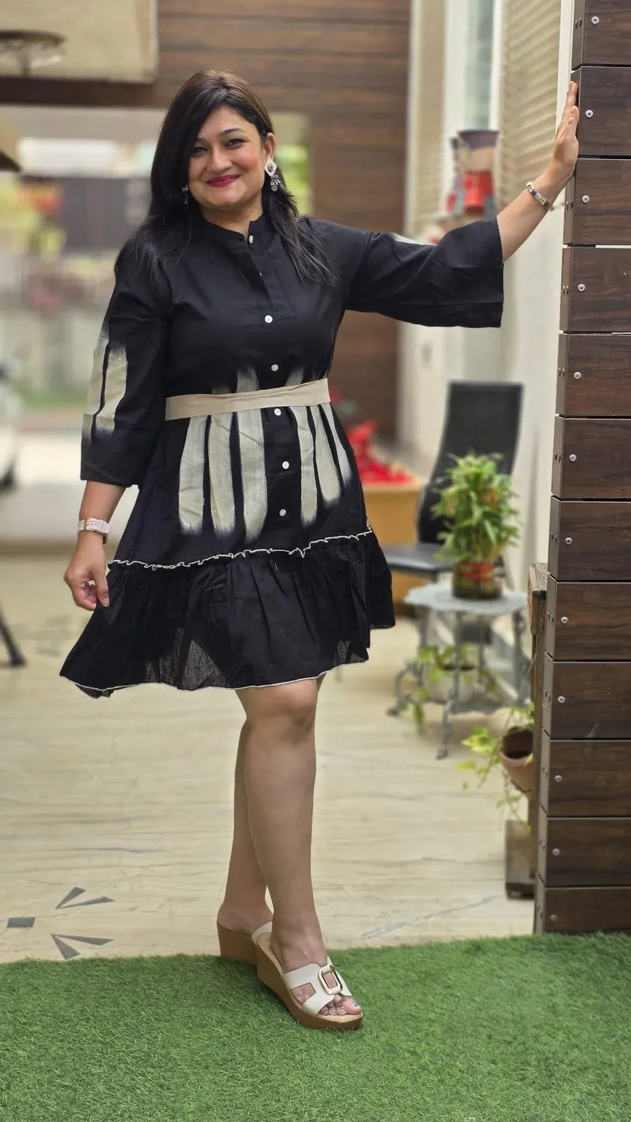 Black Cotton Designer Dress