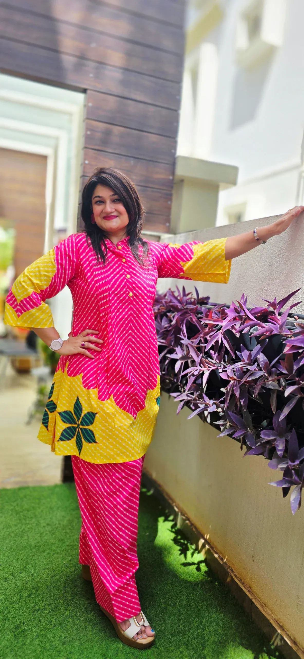 Pink Leheriya Pure Cotton Co-ord Set, photo 5
