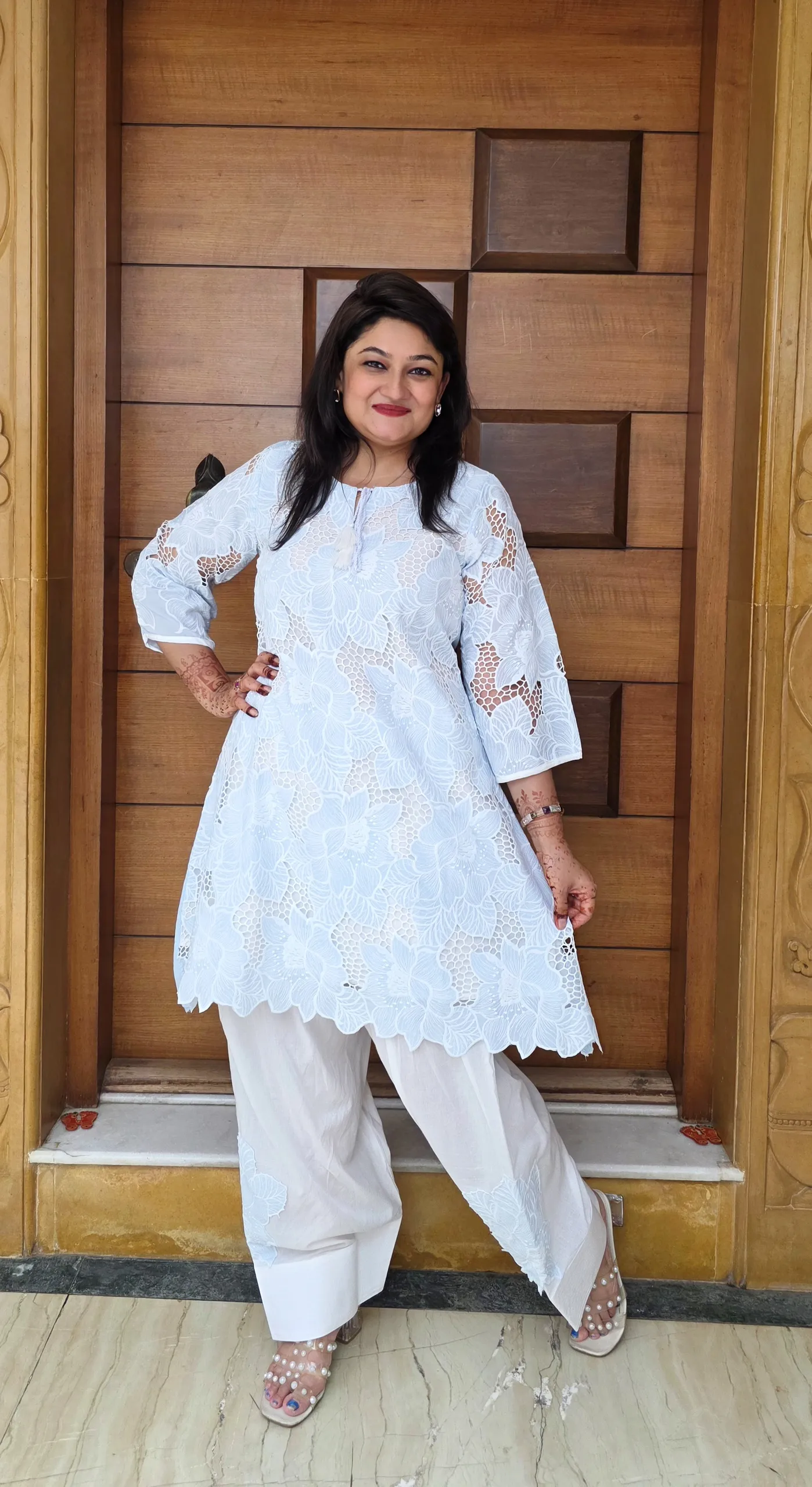 Powder Blue Chikankari Co-ord Set, photo 2