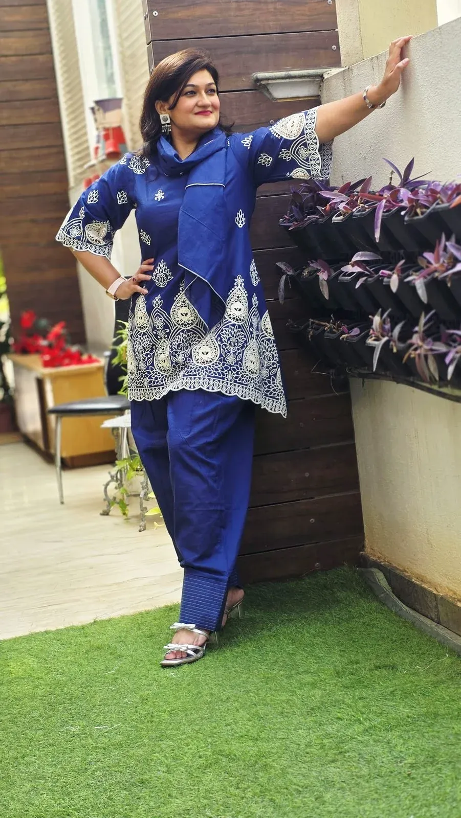 Blue Cotton Designer Dress, photo 3