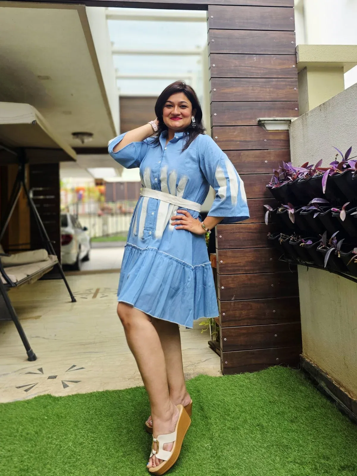 Blue Cotton Designer Dress, photo 4