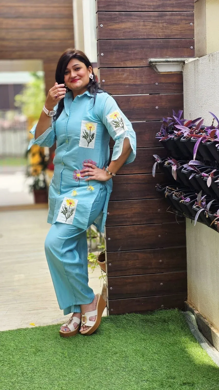 Light Blue Cotton Co-ord Set