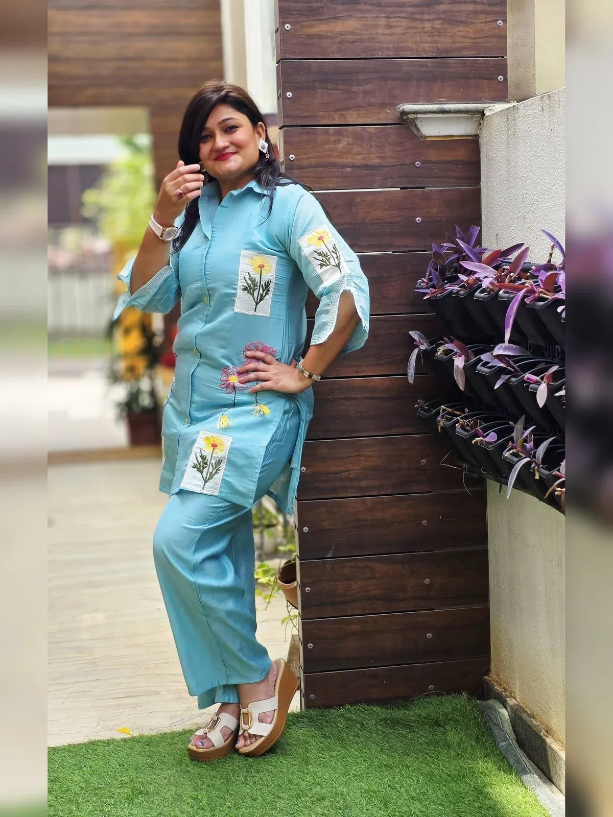 Light Blue Cotton Co-ord Set