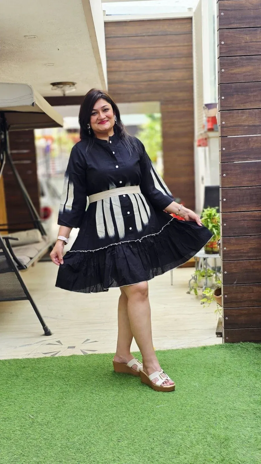 Black Cotton Designer Dress, photo 4