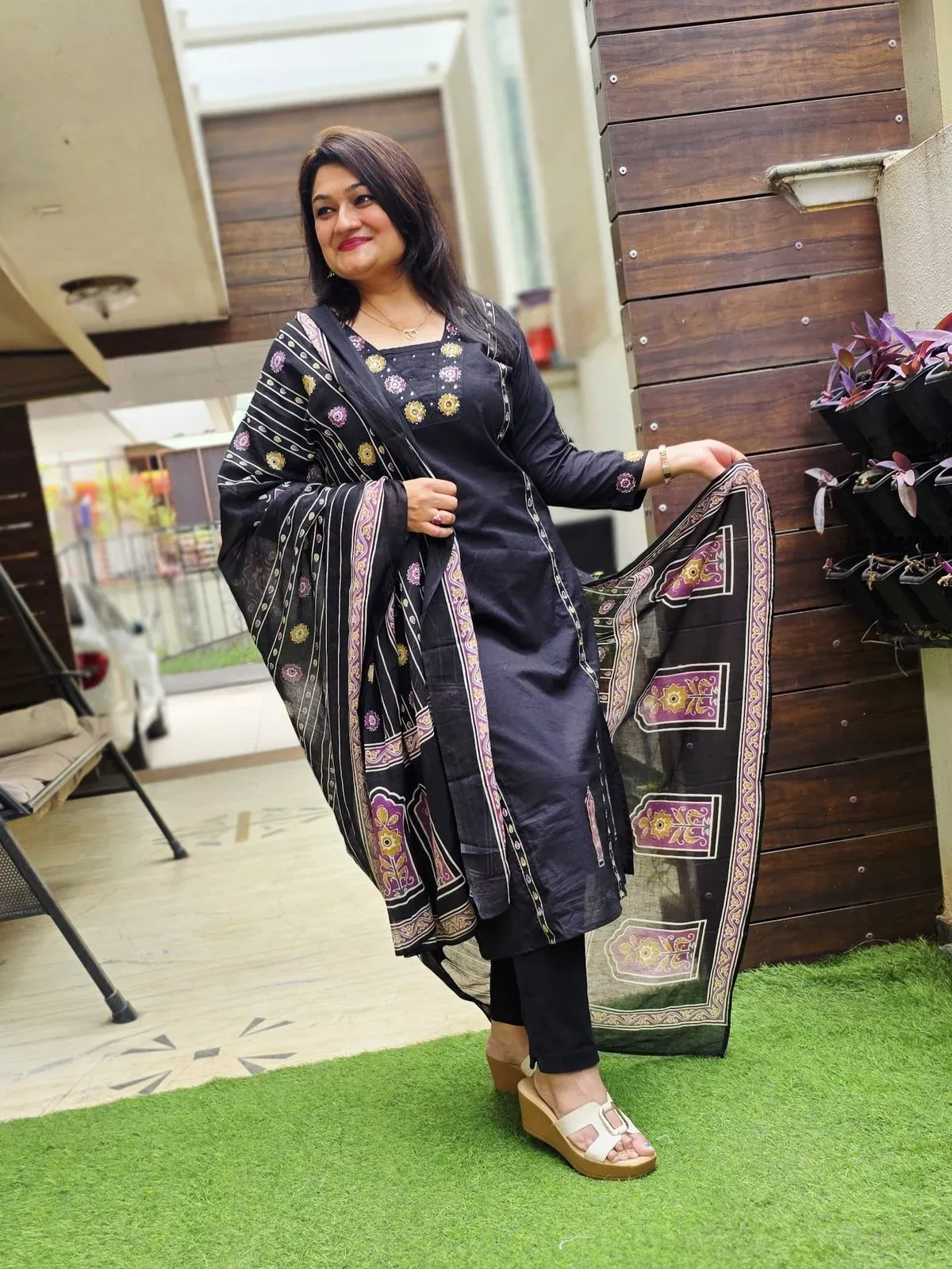 Black Cotton Designer Dress, photo 2