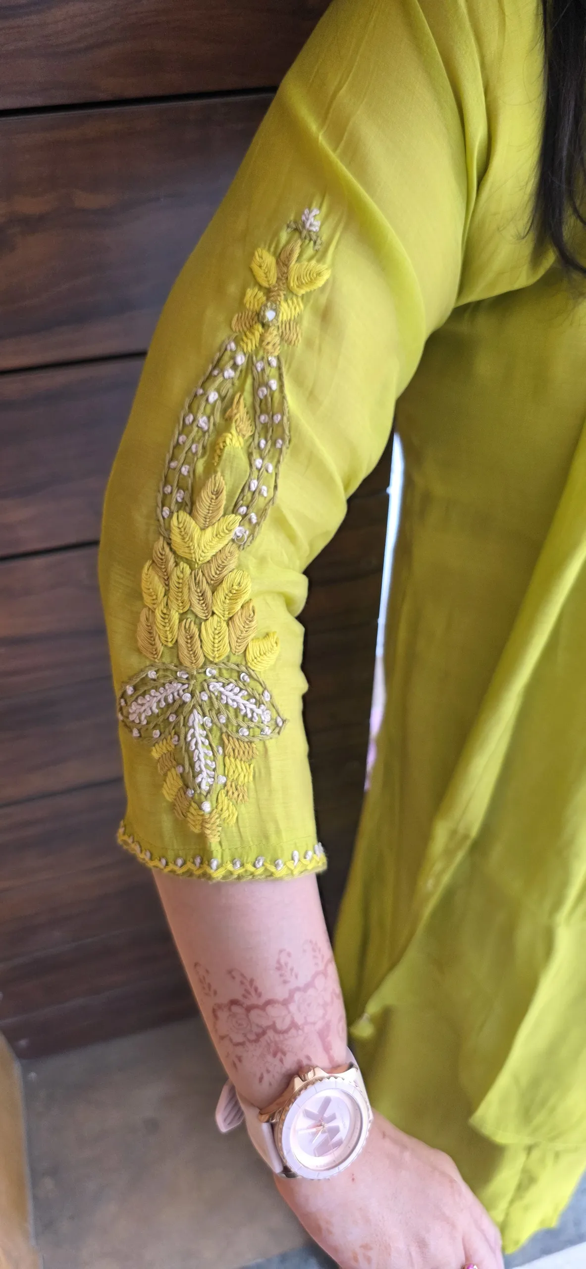 Mehendi Green Festive Dress with Beautiful Hand Embroidery, photo 5