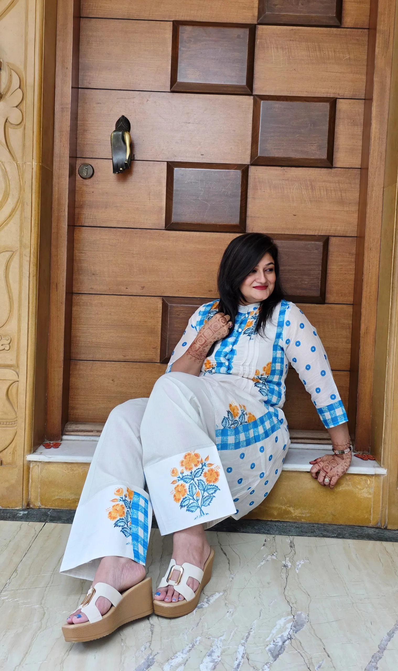 Gulmohar Floral Blue Co-ord Set