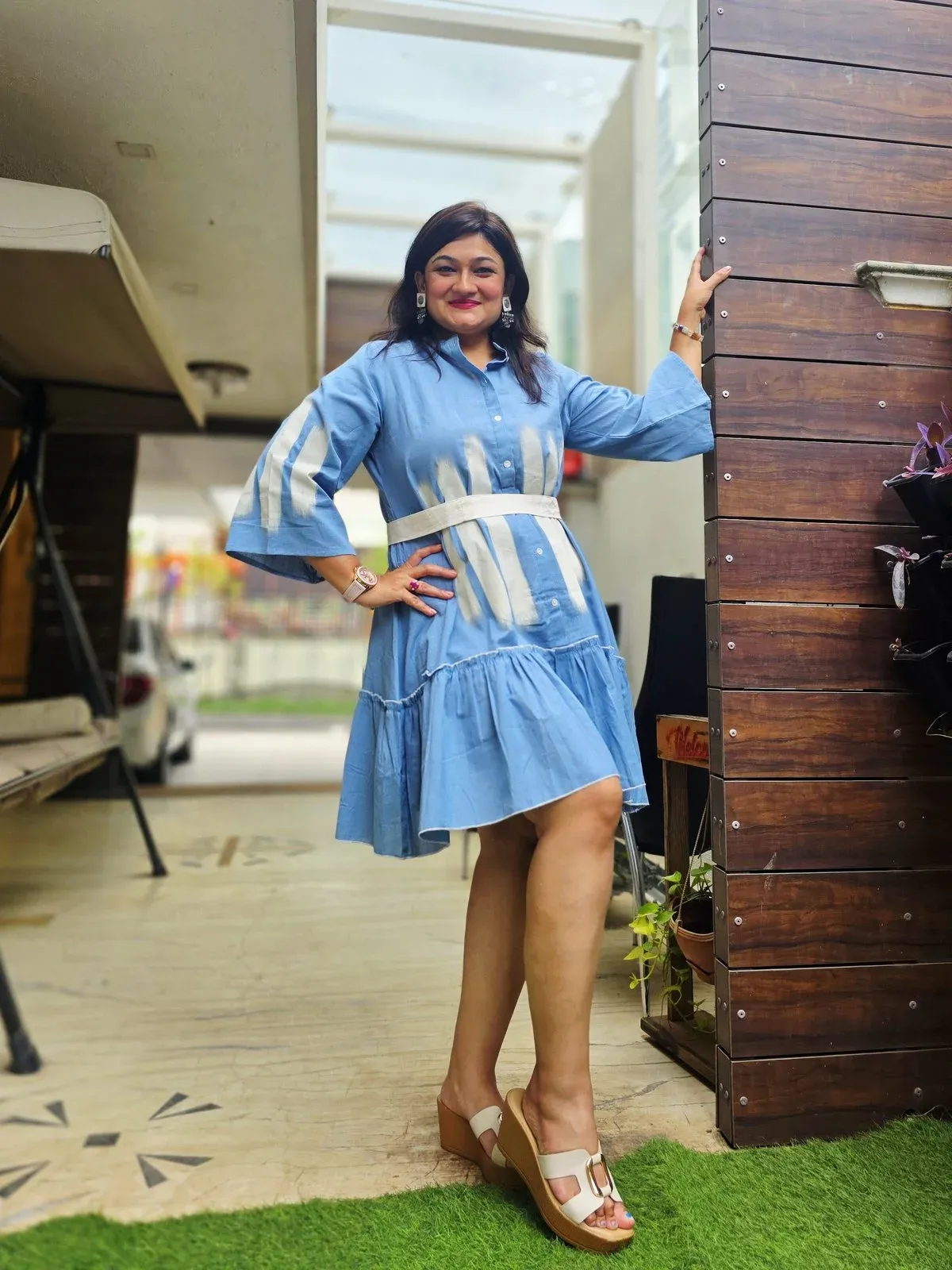 Blue Cotton Designer Dress, photo 3
