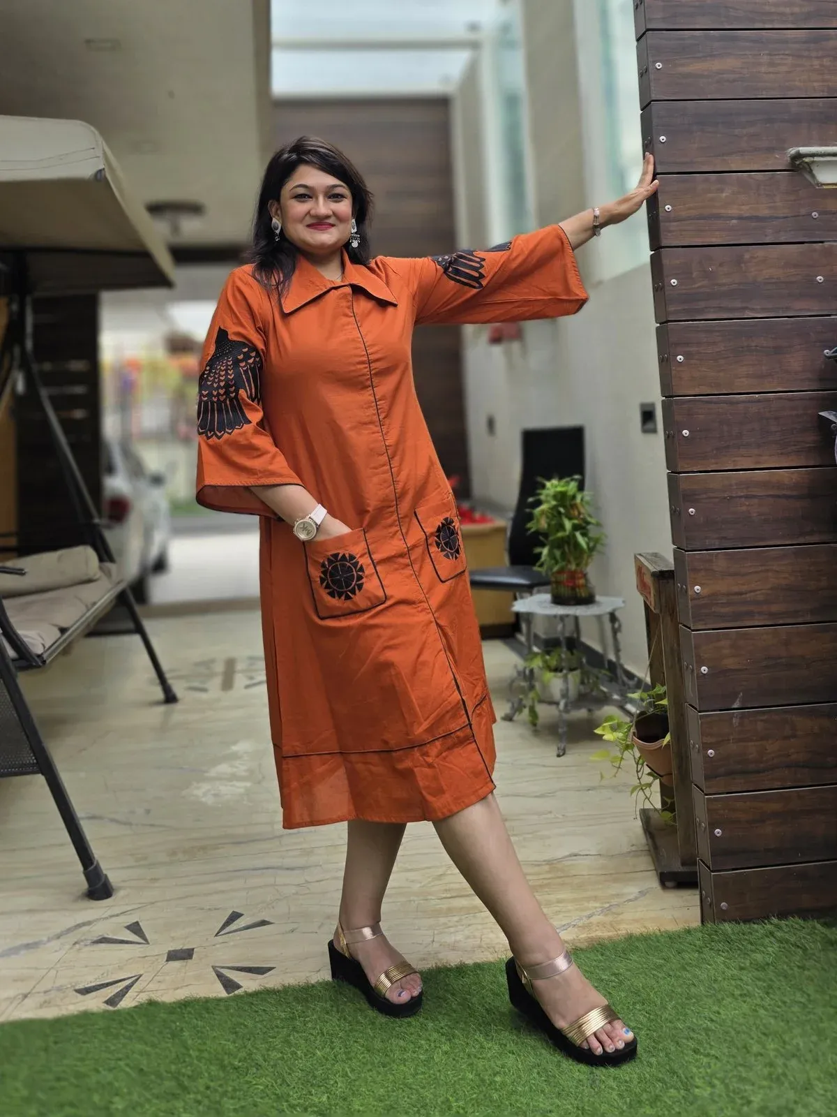 Rust Cotton Long Dress, photo 4