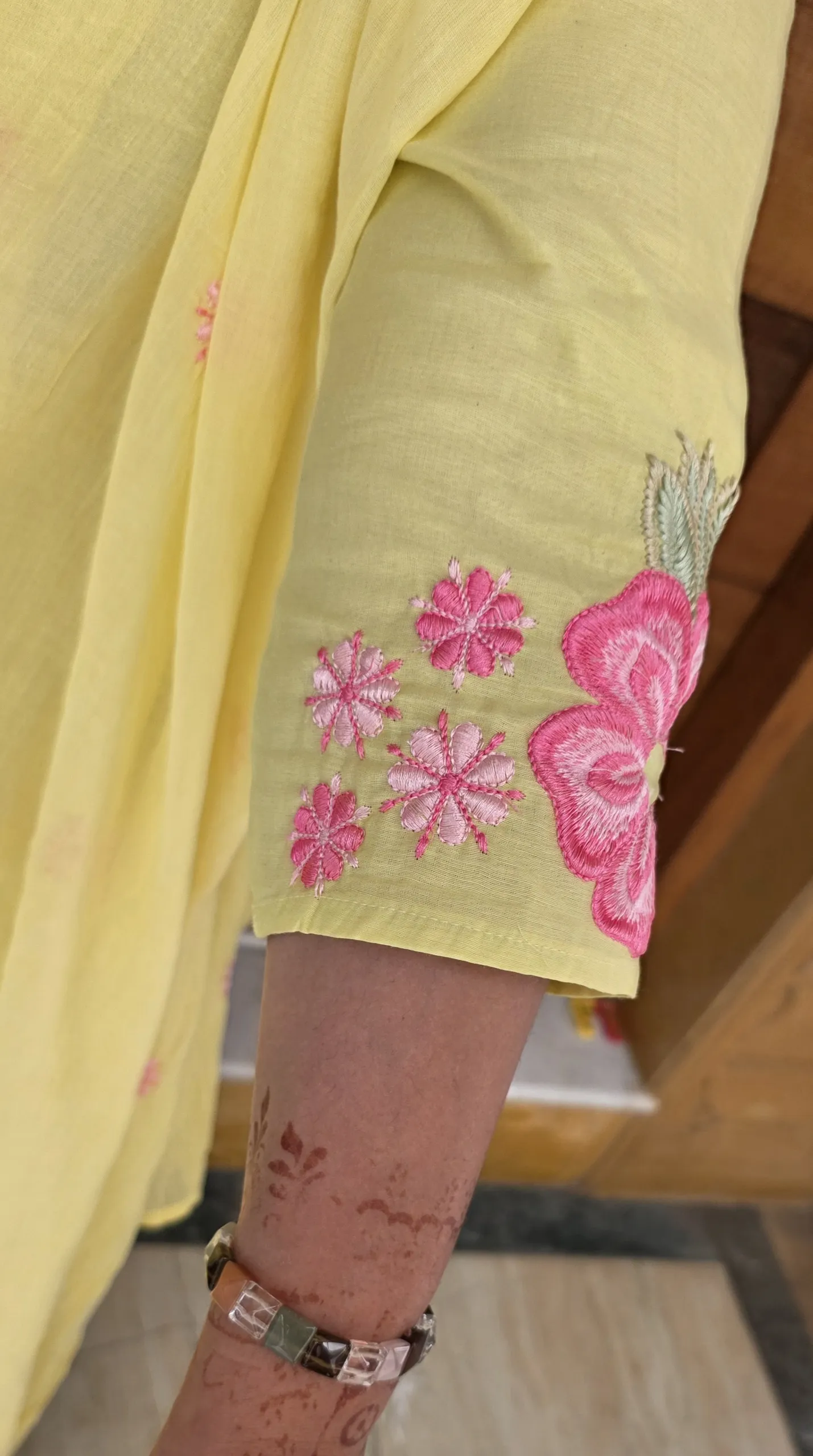 Lemon Yellow Hand Embroidered Dress, photo 5