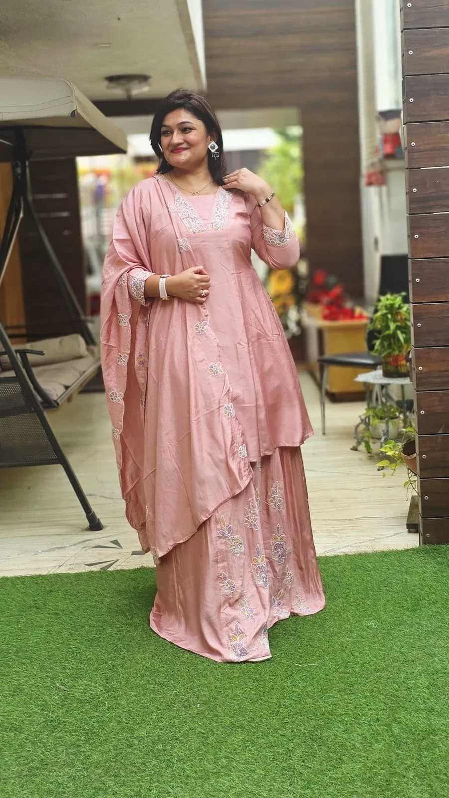 Pink Mul Chanderi Designer Dress, photo 5