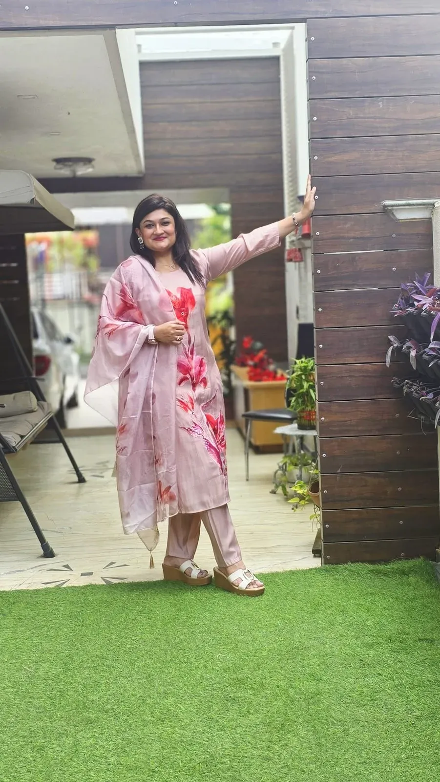 Pink Mul Chanderi Designer Dress, photo 3