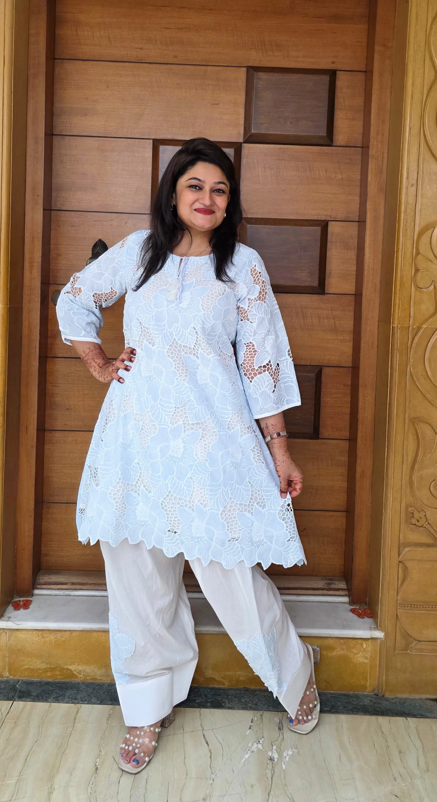 Powder Blue Chikankari Co-ord Set