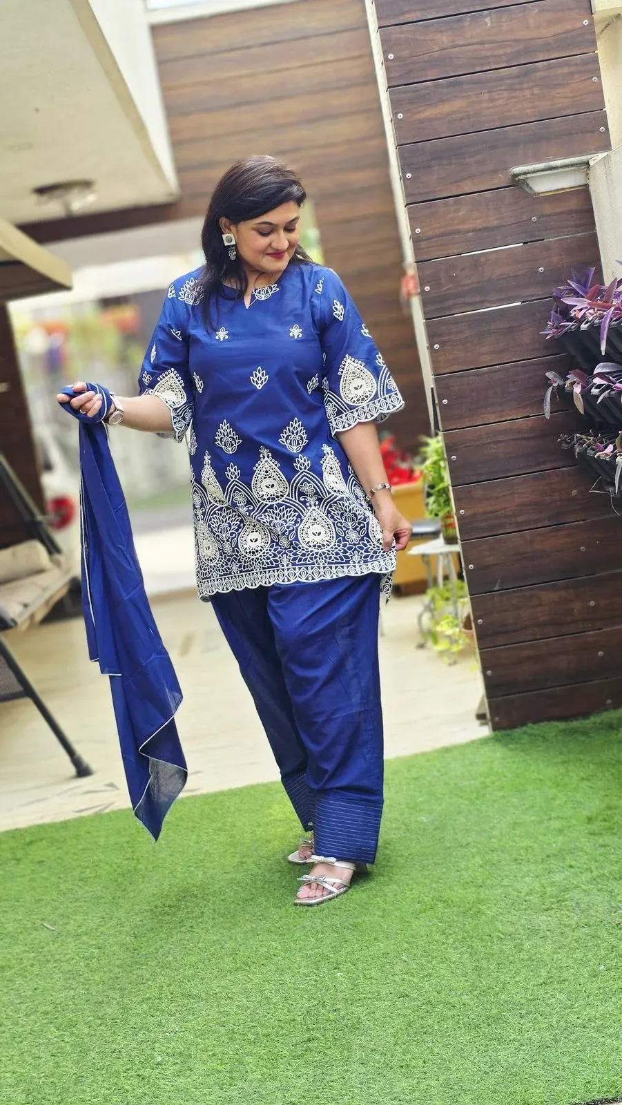 Blue Cotton Designer Dress, photo 5