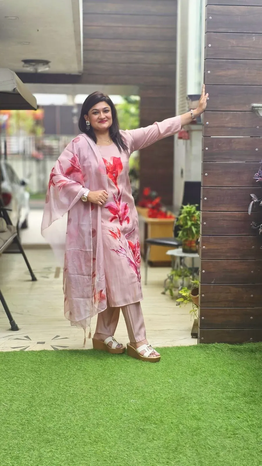 Pink Mul Chanderi Designer Dress, photo 4