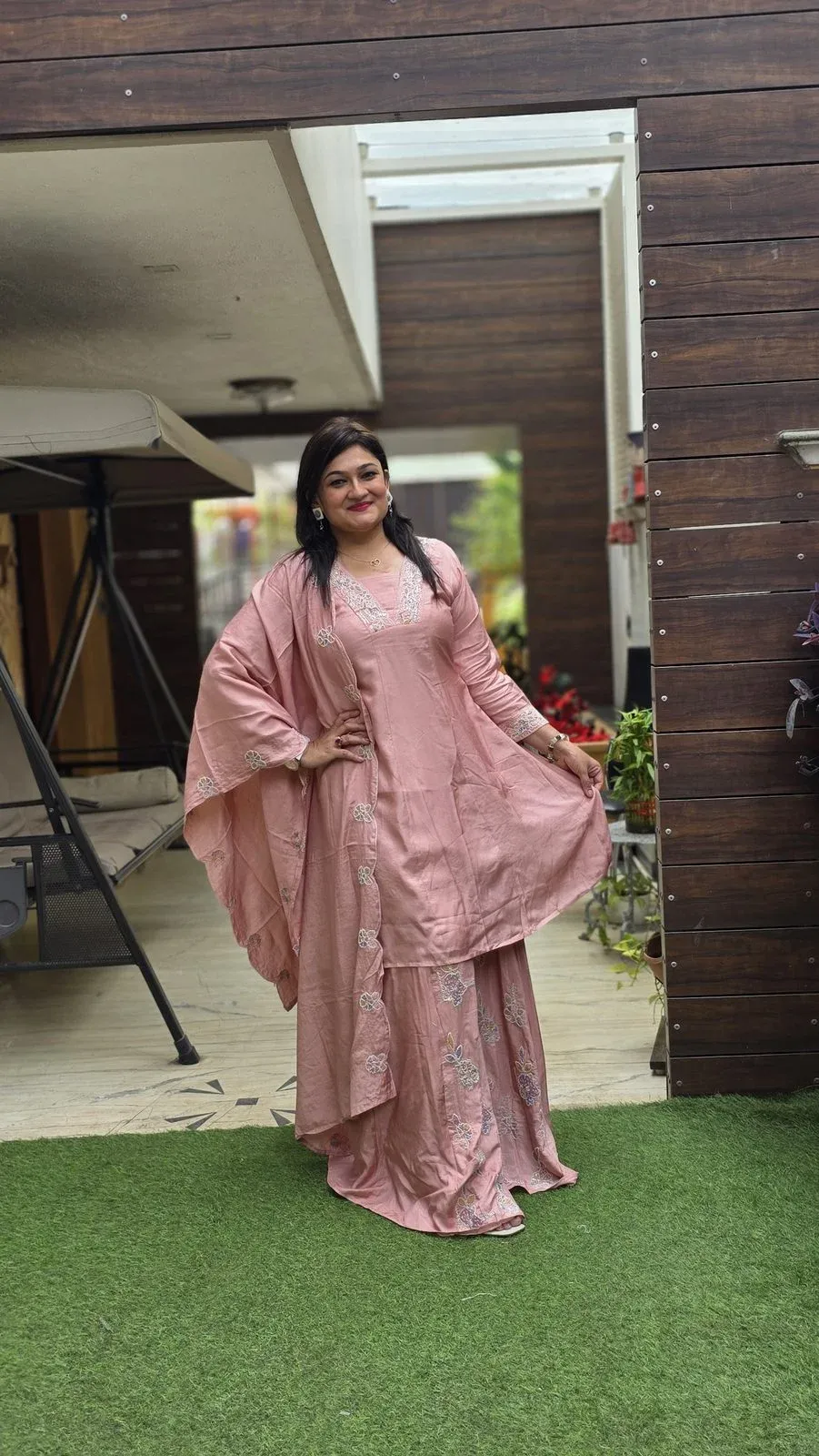 Pink Mul Chanderi Designer Dress, photo 2