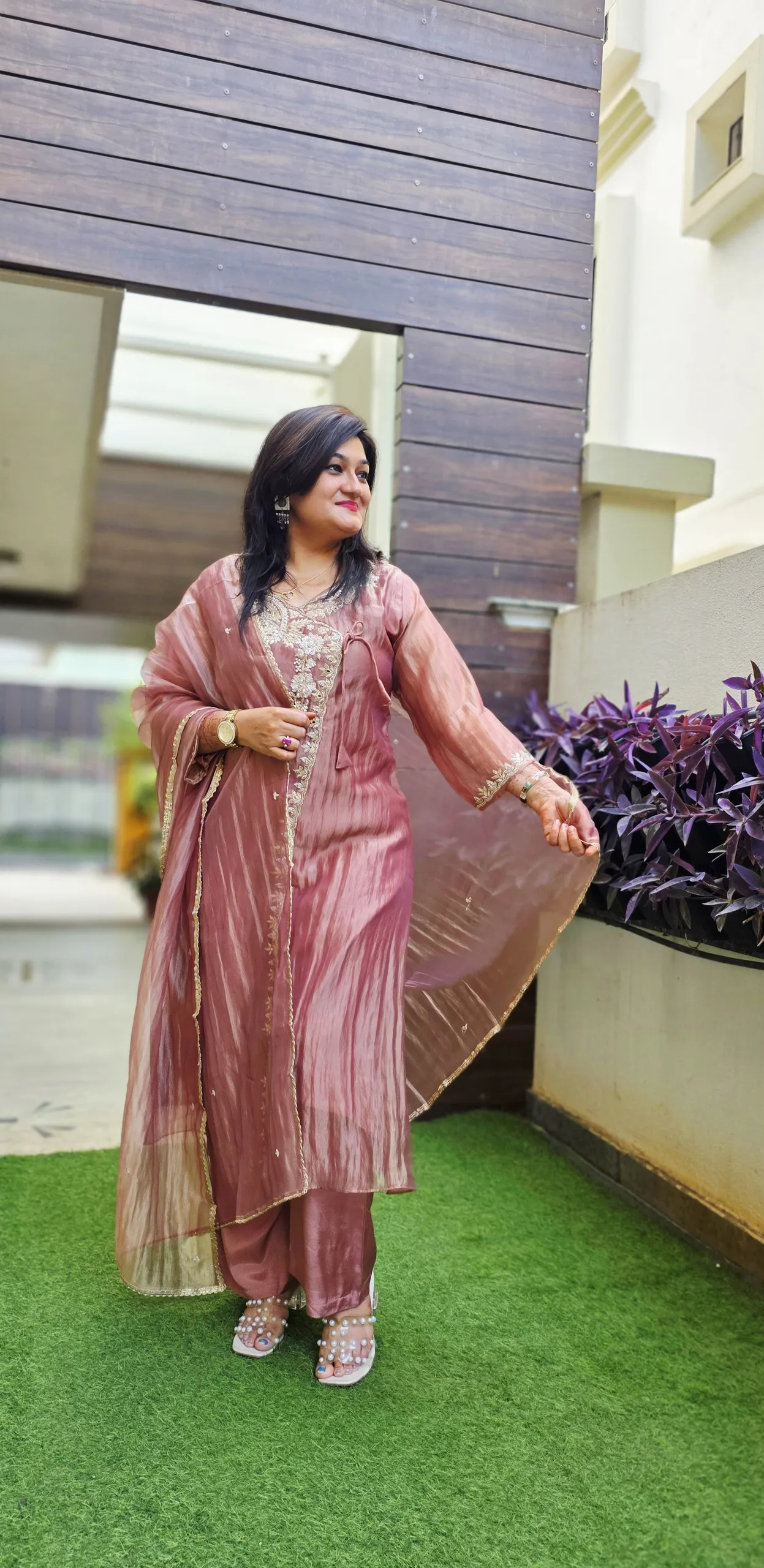 Onion Pink Pure Tissue Luxe Dress